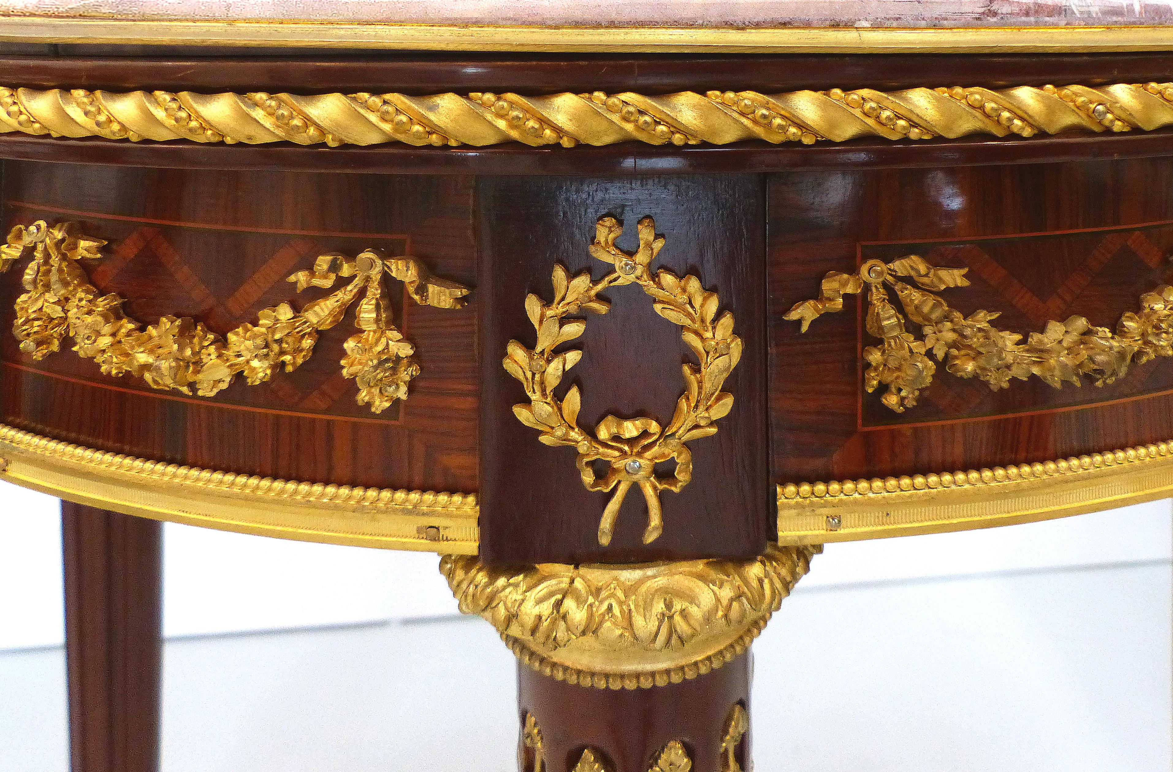 Francois Linke Louis XVI Style Gueridon Side Table, France, circa 1880 2