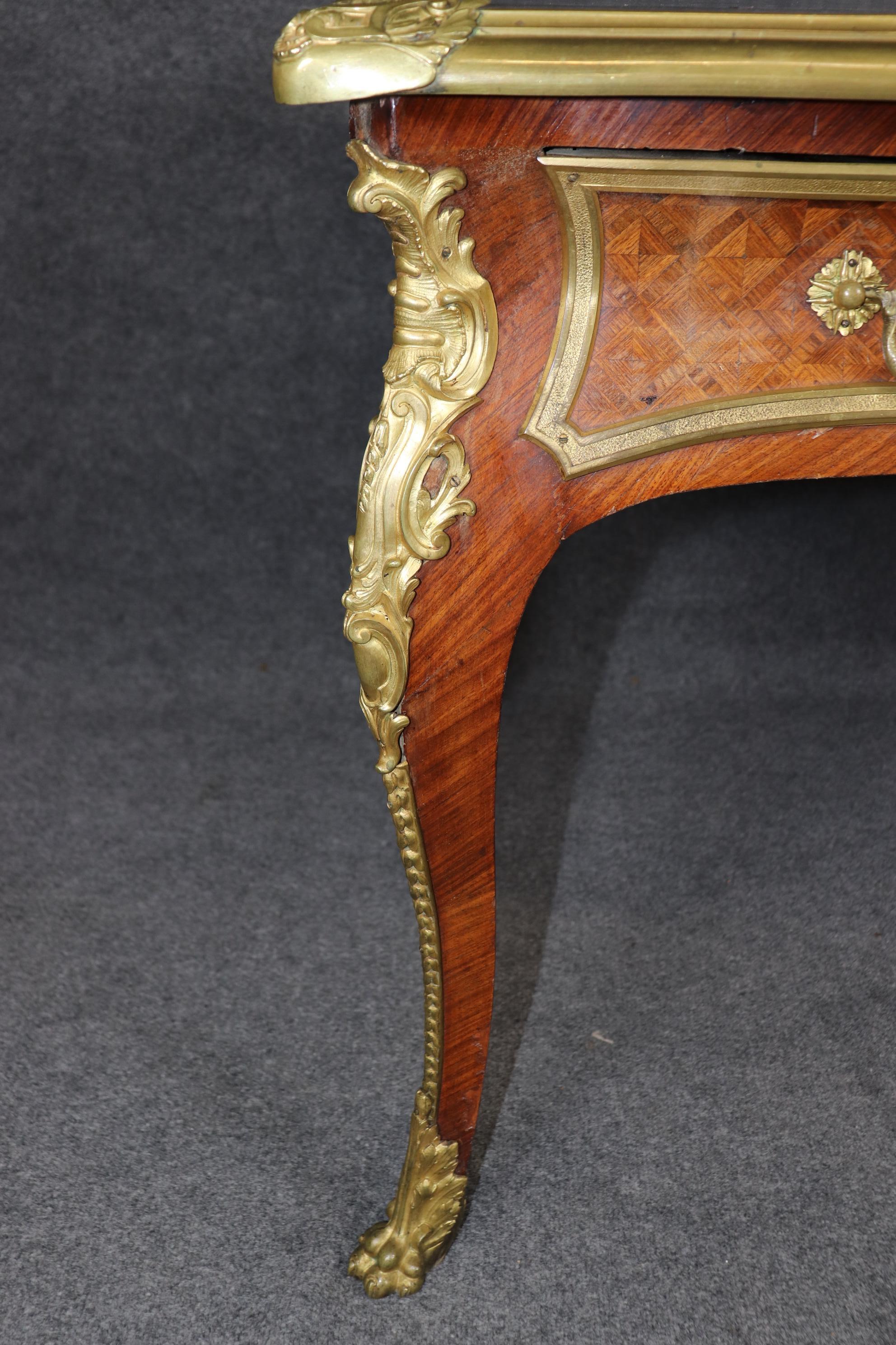 Francois Link Scrivania di qualità con piano in pelle montata in bronzo in vendita 7
