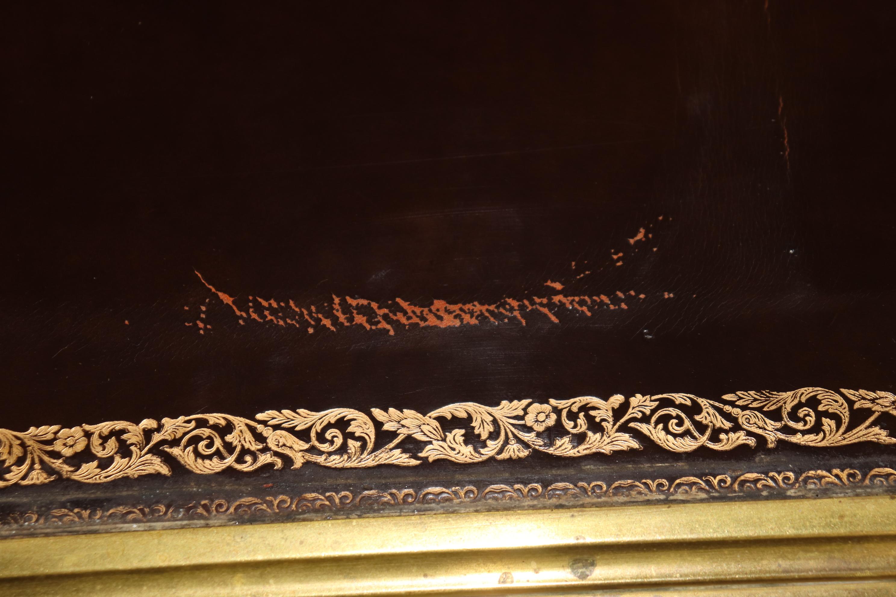 Francois Link Scrivania di qualità con piano in pelle montata in bronzo in vendita 11