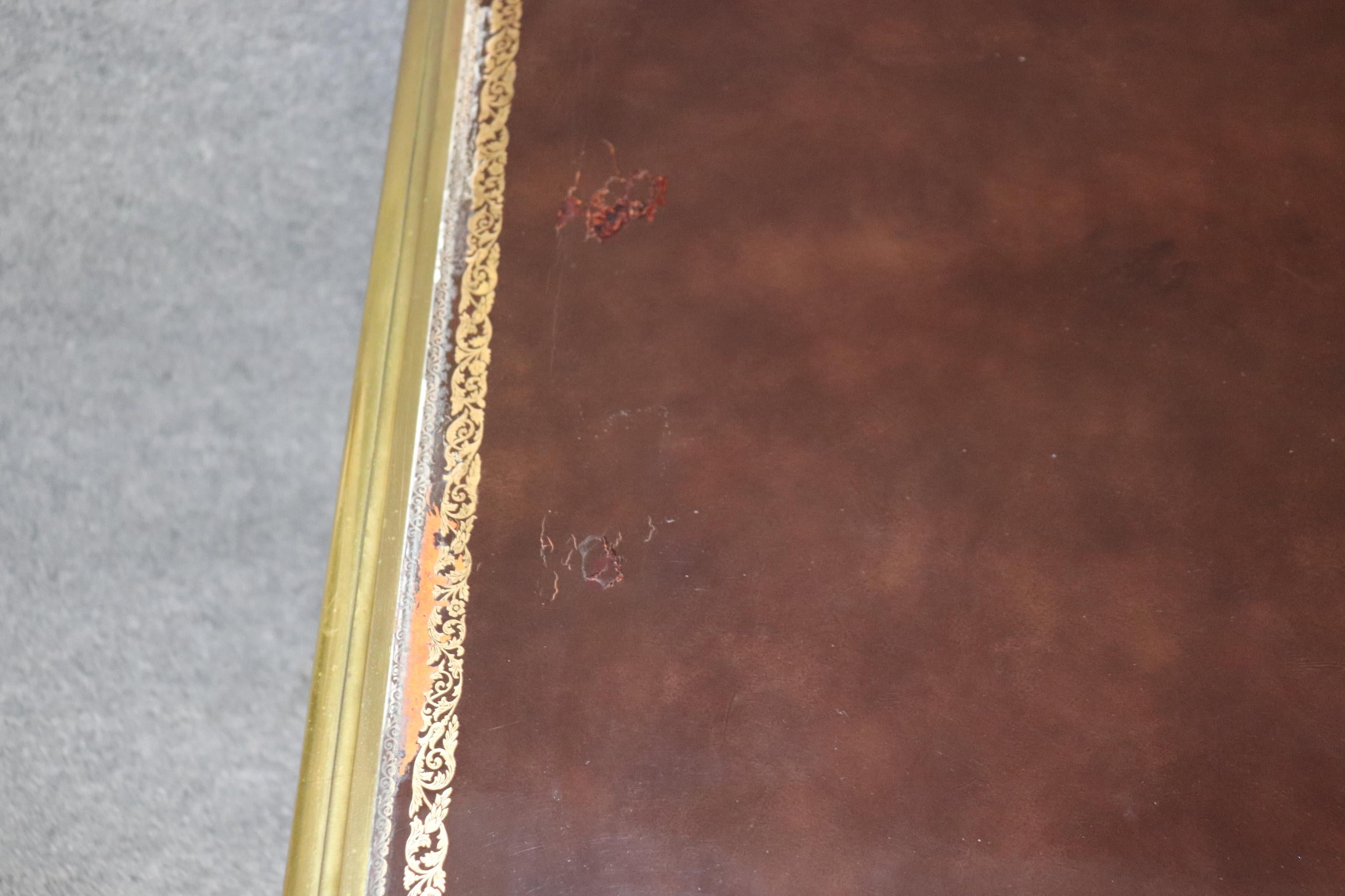 Francois Link Scrivania di qualità con piano in pelle montata in bronzo in vendita 13