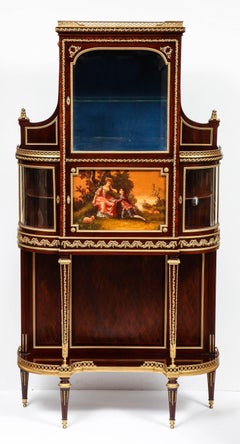 Francois Linke, Rare & Important Pair of French Ormolu & Vernis Martin Vitrines