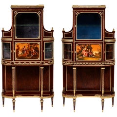 Francois Linke, Rare & Important Pair of French Ormolu & Vernis Martin Vitrines