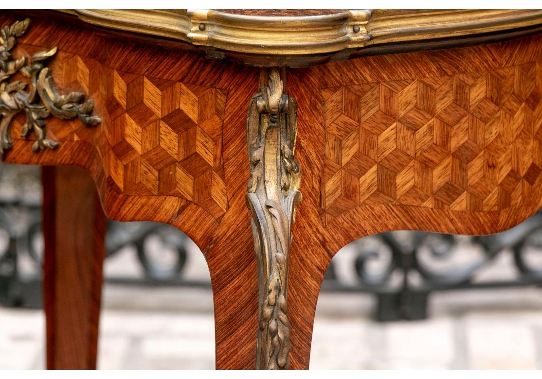 Francois Linke Rare Signed Parquetry Inlaid Hinged Side Table With Bronze Mounts For Sale 6