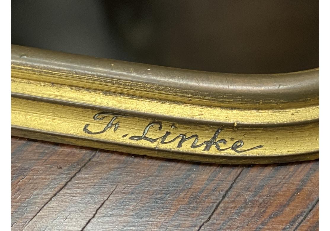 Rare table d'appoint à charnière en marqueterie signée Francois Linke avec montures en bronze en vente 12