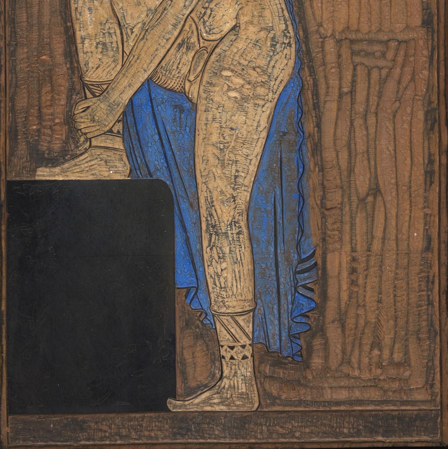 Painted engraved wood, 20.5cm x 13.5cm, (41cm x 34cm framed).  (Provenance: Félix Marcilhac, a French art historian who collected Art Deco objects; Sotheby’s, Paris, 11 March 2014)

A painter, wood engraver, printer, editor, illustrator, and