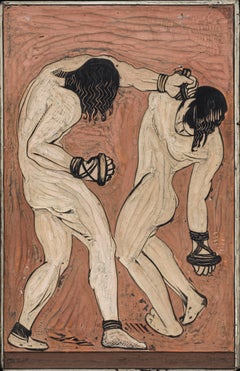 Antique The Wrestlers (Illustration for Homer's Odyssey)
