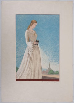 The Young Lady - Original Woodcut Print