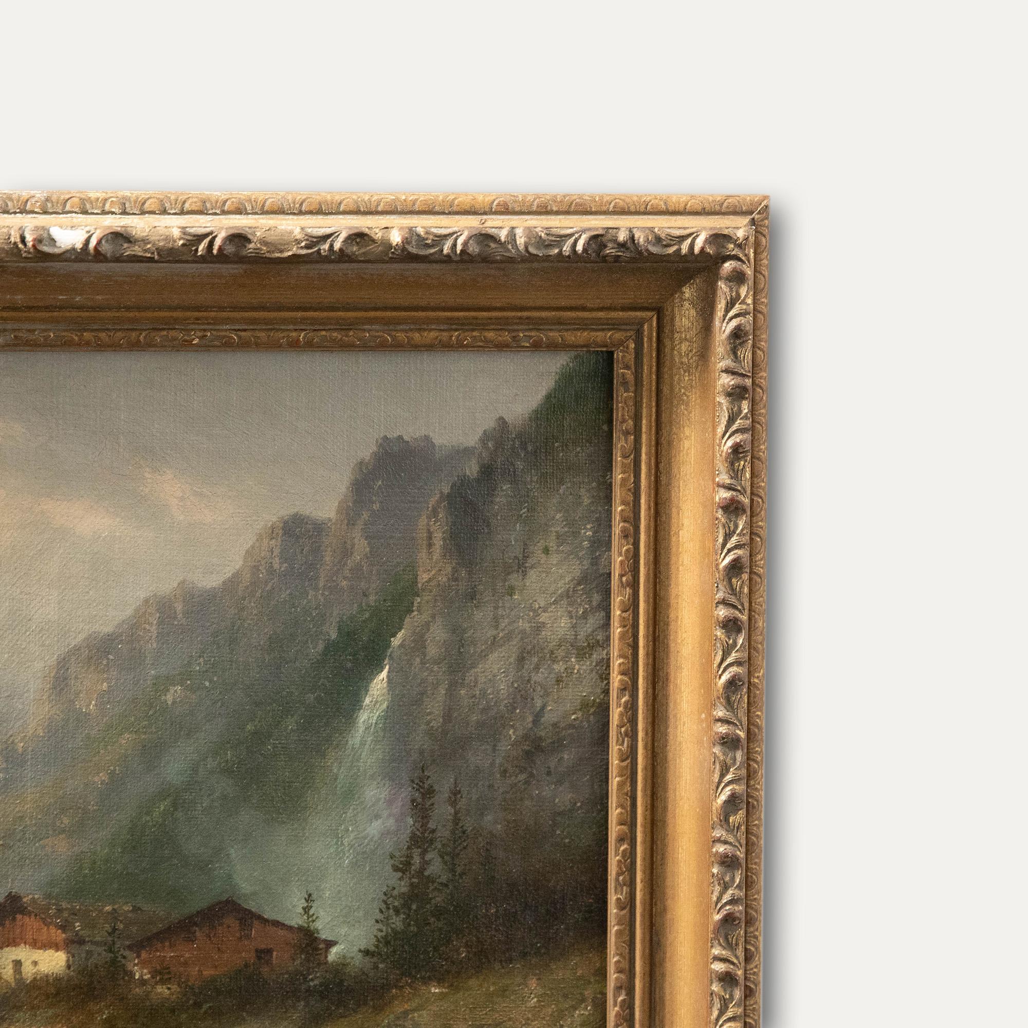 Louis Thomas - Framed 19th Century Oil, The Cascade of Dard 1