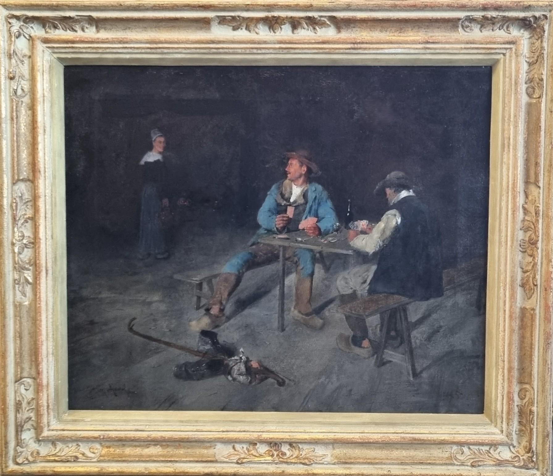 Peinture française MARTIN-KAVEL Bretons Carte à jouer Salon Paris 19ème en vente 6