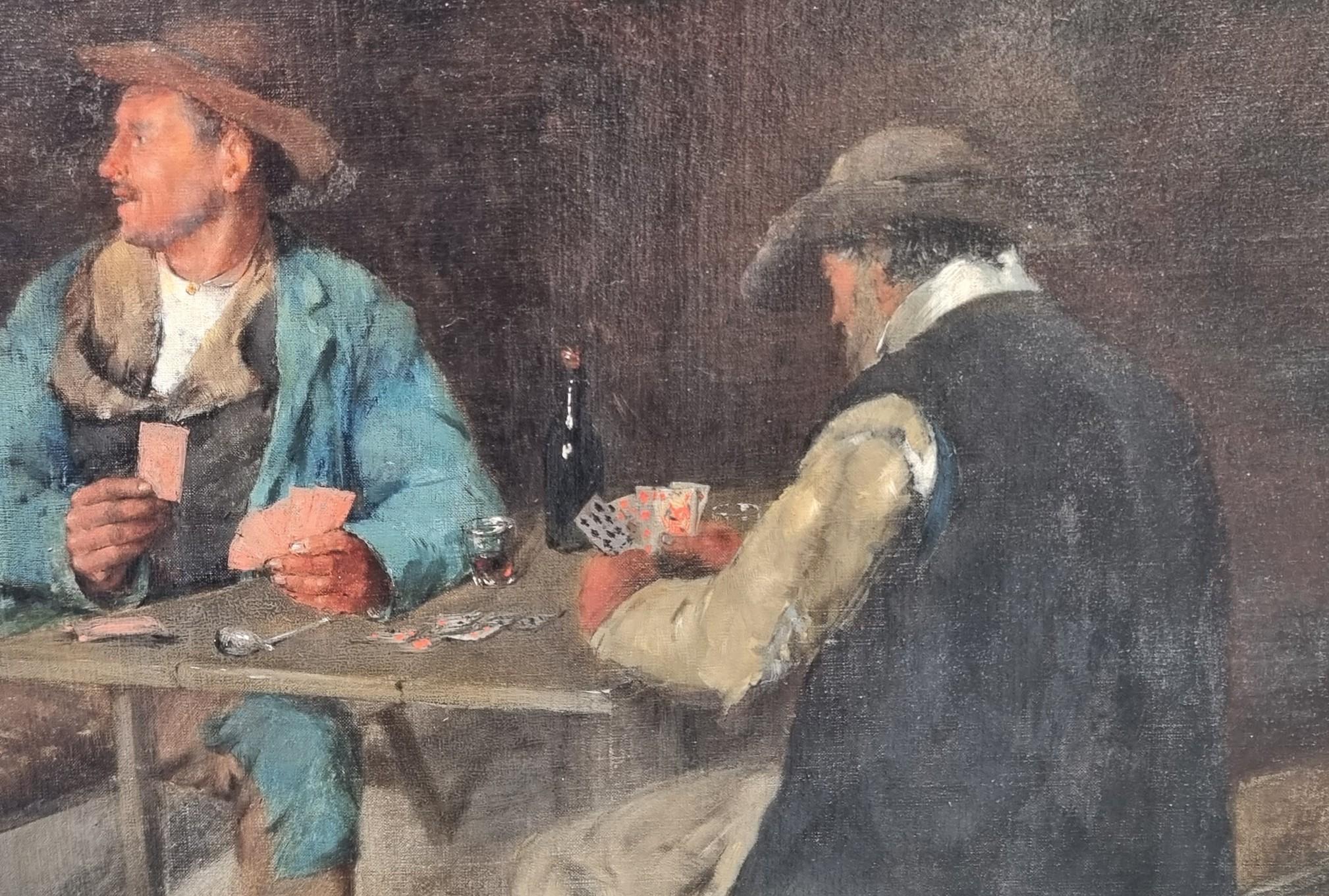 Peinture française MARTIN-KAVEL Bretons Carte à jouer Salon Paris 19ème en vente 1