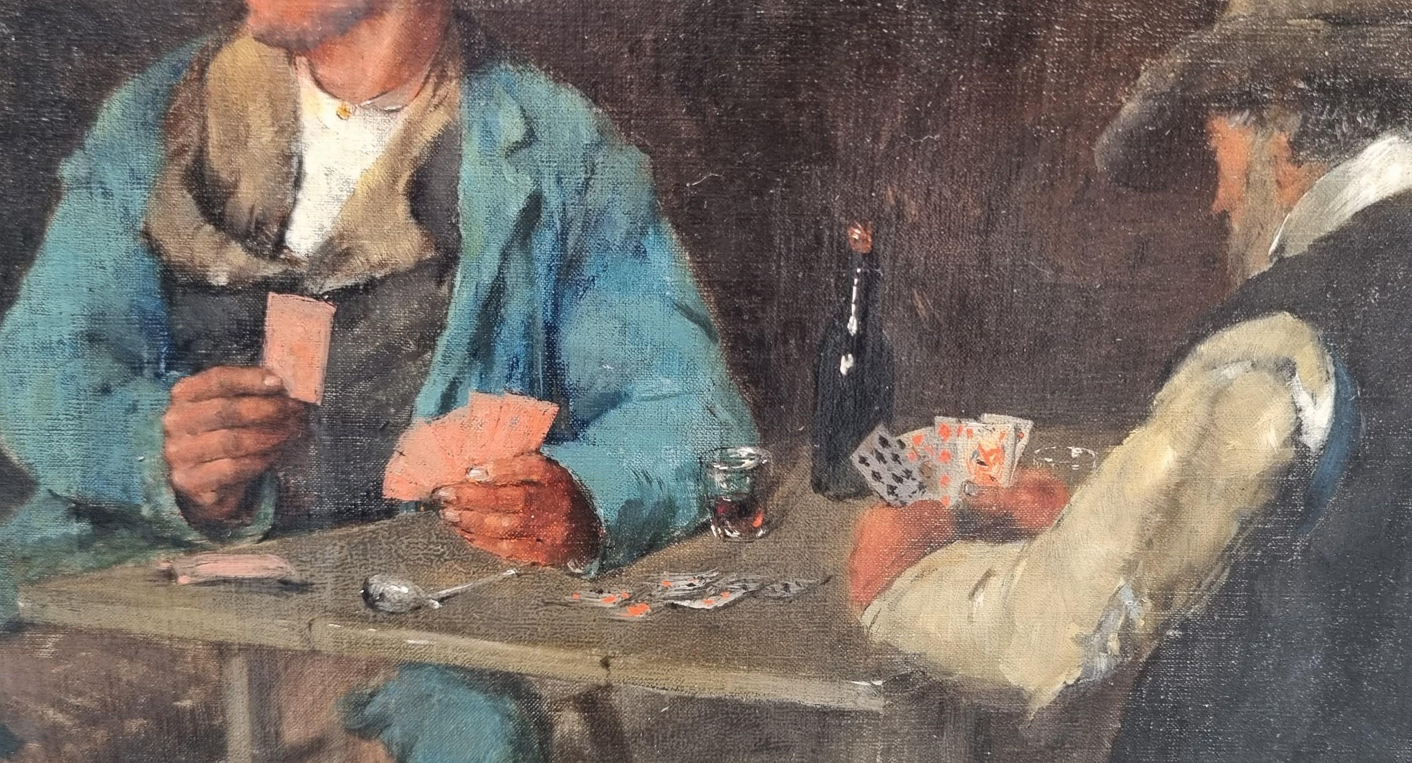 Peinture française MARTIN-KAVEL Bretons Carte à jouer Salon Paris 19ème en vente 2