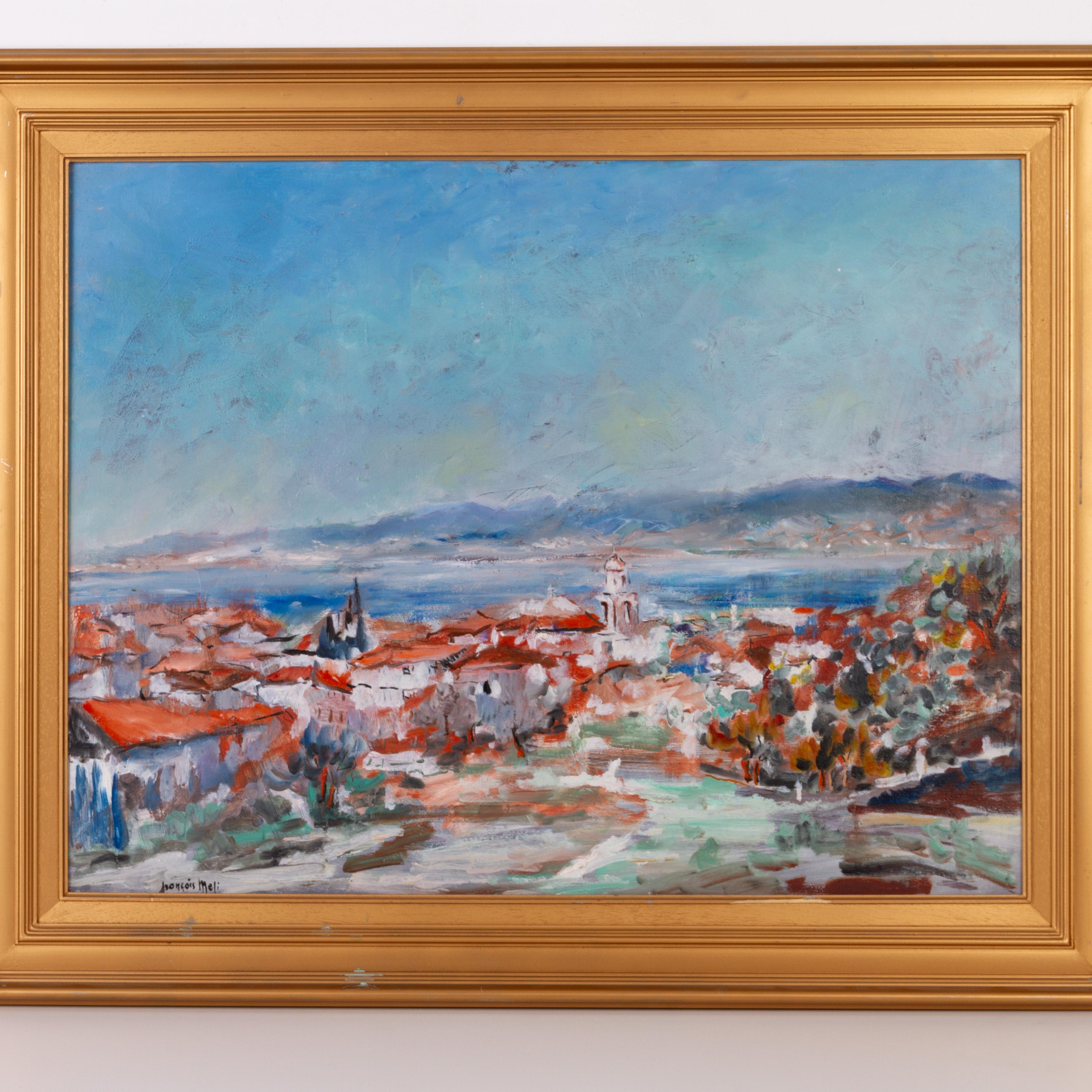 In good condition
From a private collection
Free international shipping
Francois Meli Large Mediterranean Landscape Oil Painting Signed
