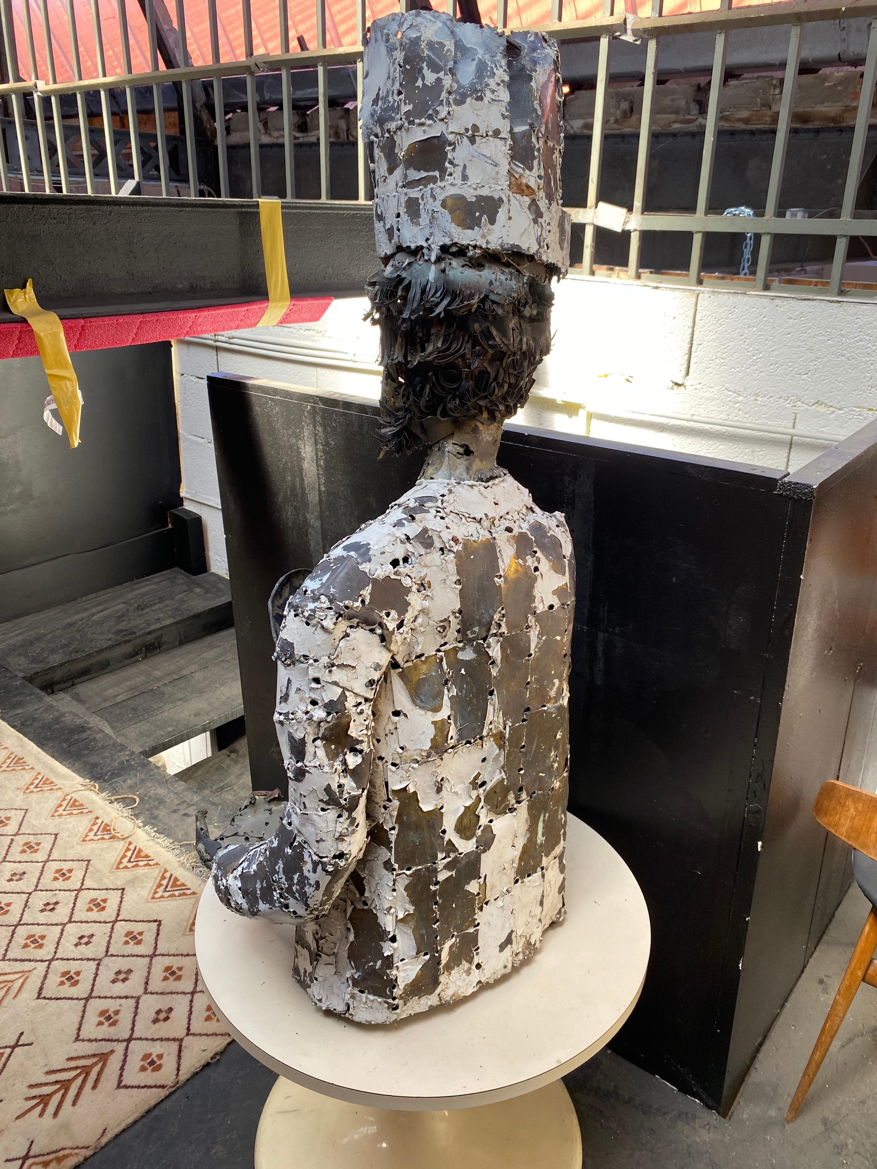 Francois Melin '1942-2019' Large Sculpture, Metal Representing a Parisian Cook For Sale 4