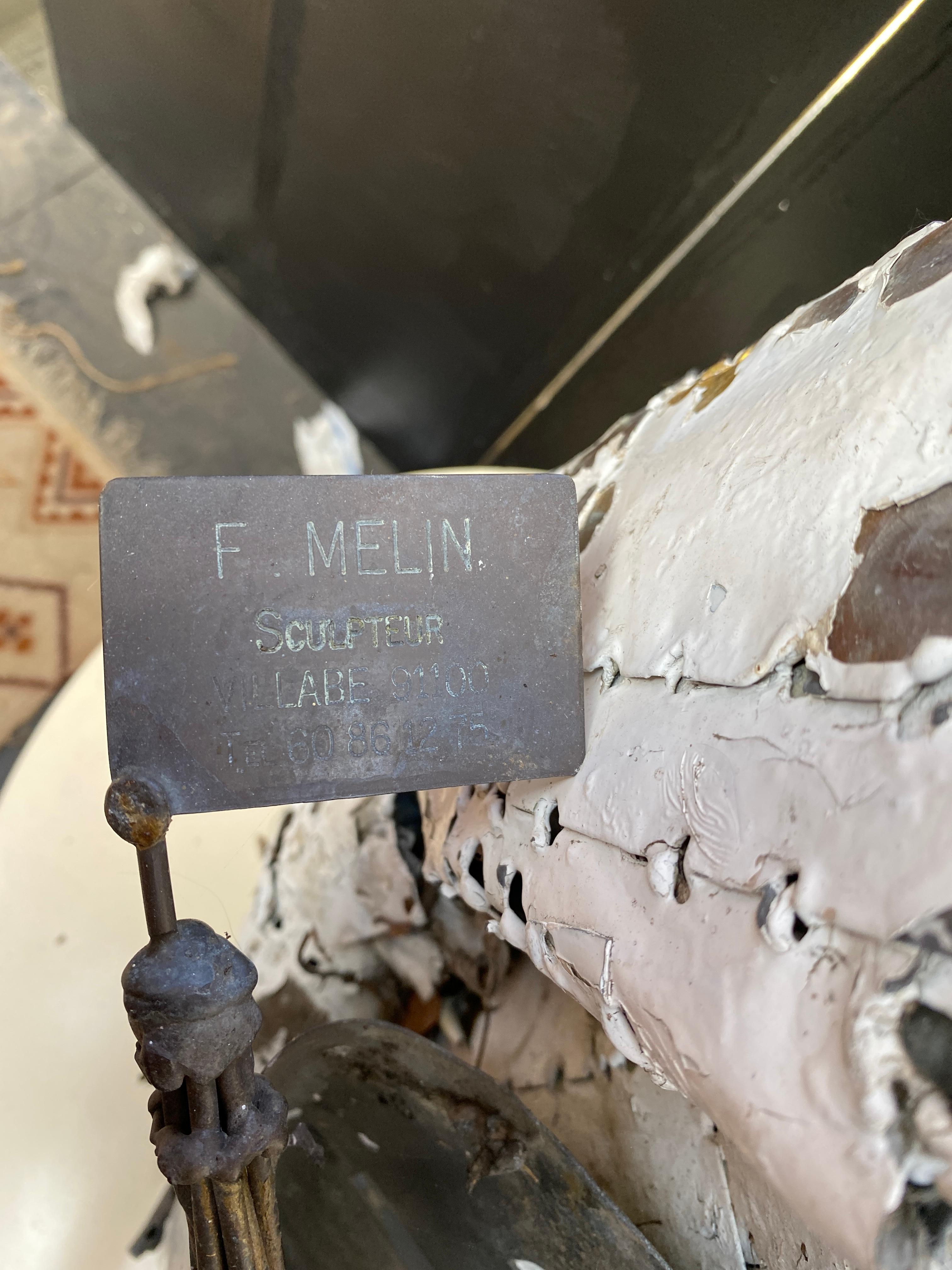 Francois Melin '1942-2019' Large Sculpture, Metal Representing a Parisian Cook For Sale 1