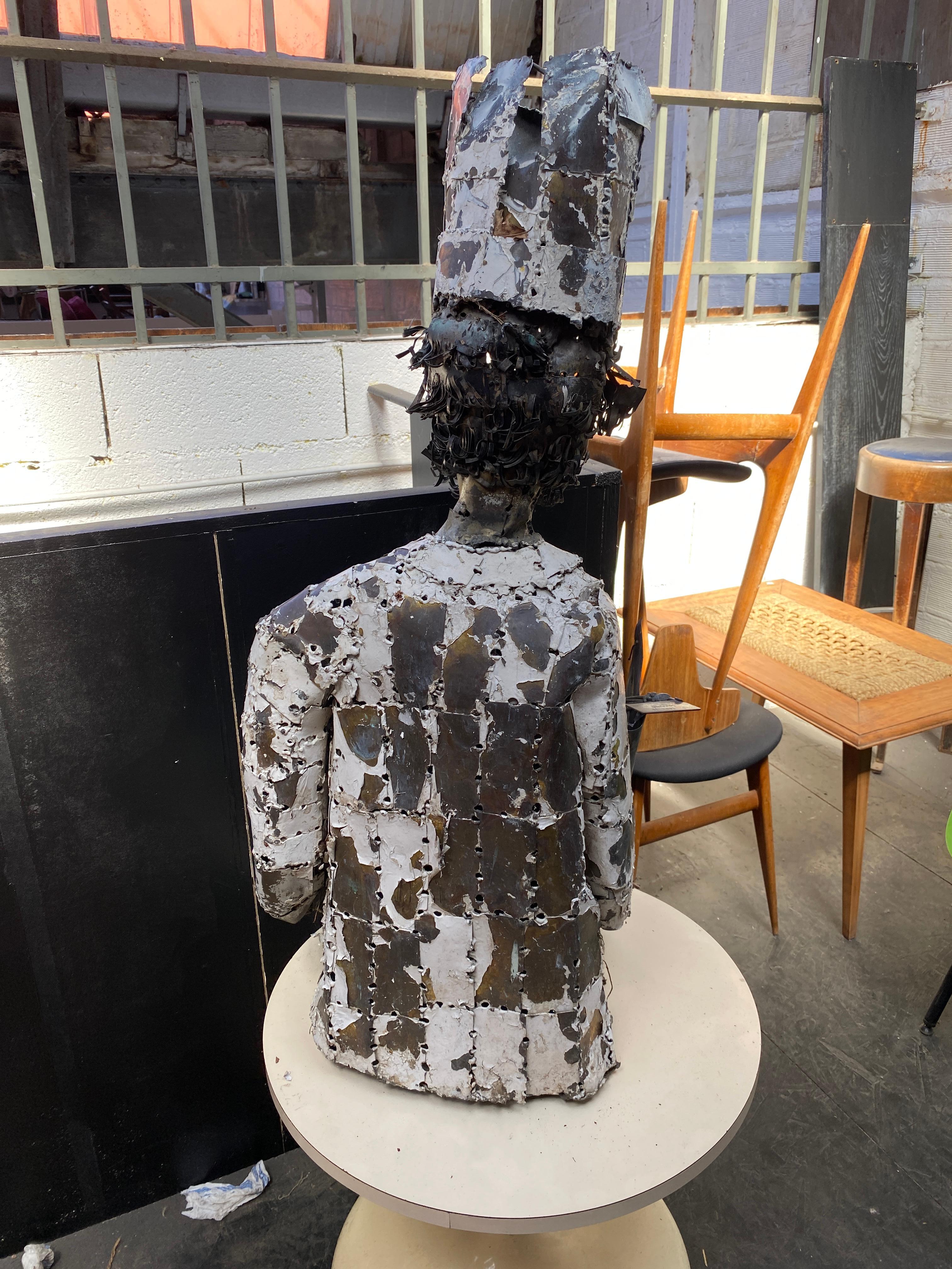 Francois Melin '1942-2019' Large Sculpture, Metal Representing a Parisian Cook For Sale 2