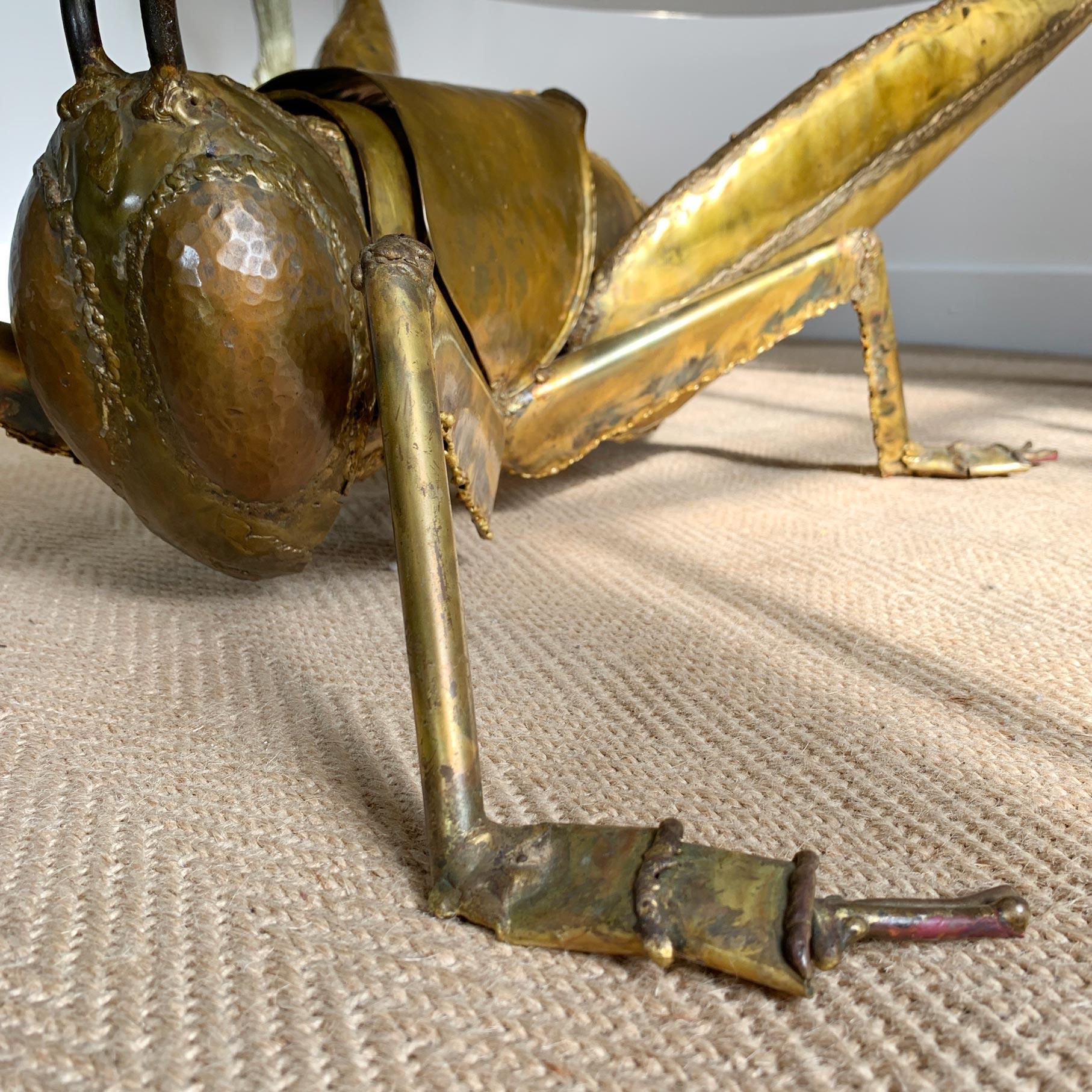 Francois Melin Brutalist Gold Grasshopper Table, 1970 For Sale 11