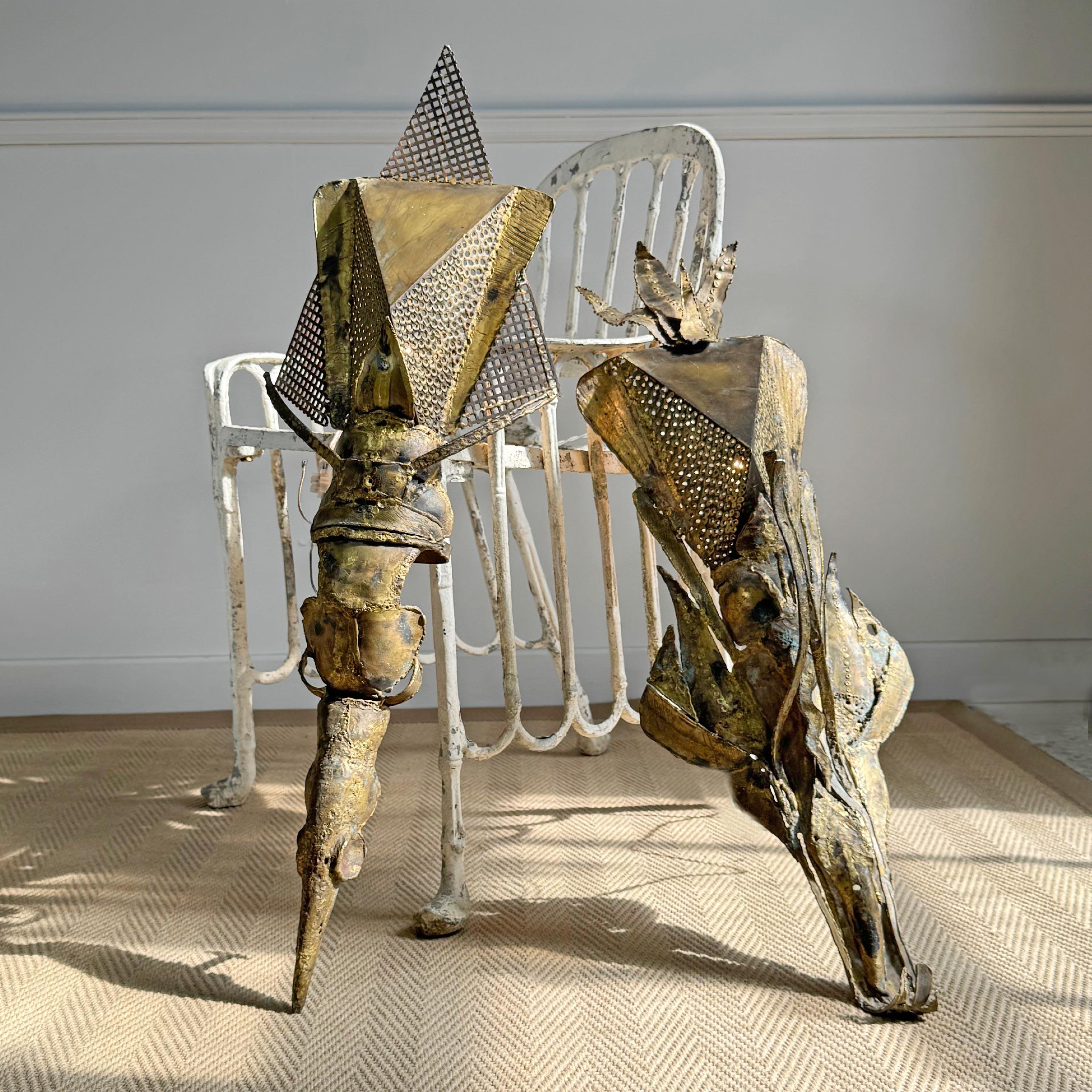 Ottone Sculture da parete brutaliste di Francois Melin in vendita