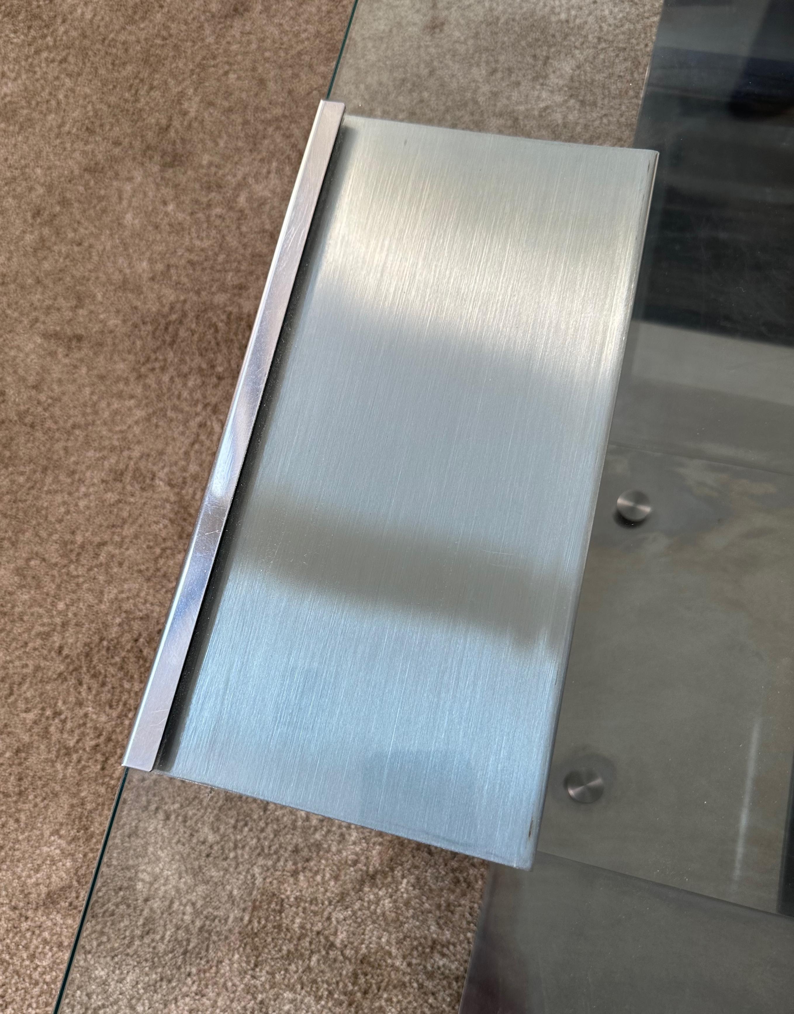 François Monnet Coffee Table for Kappa, Stainless Steel and Glass, 1970s, France For Sale 4