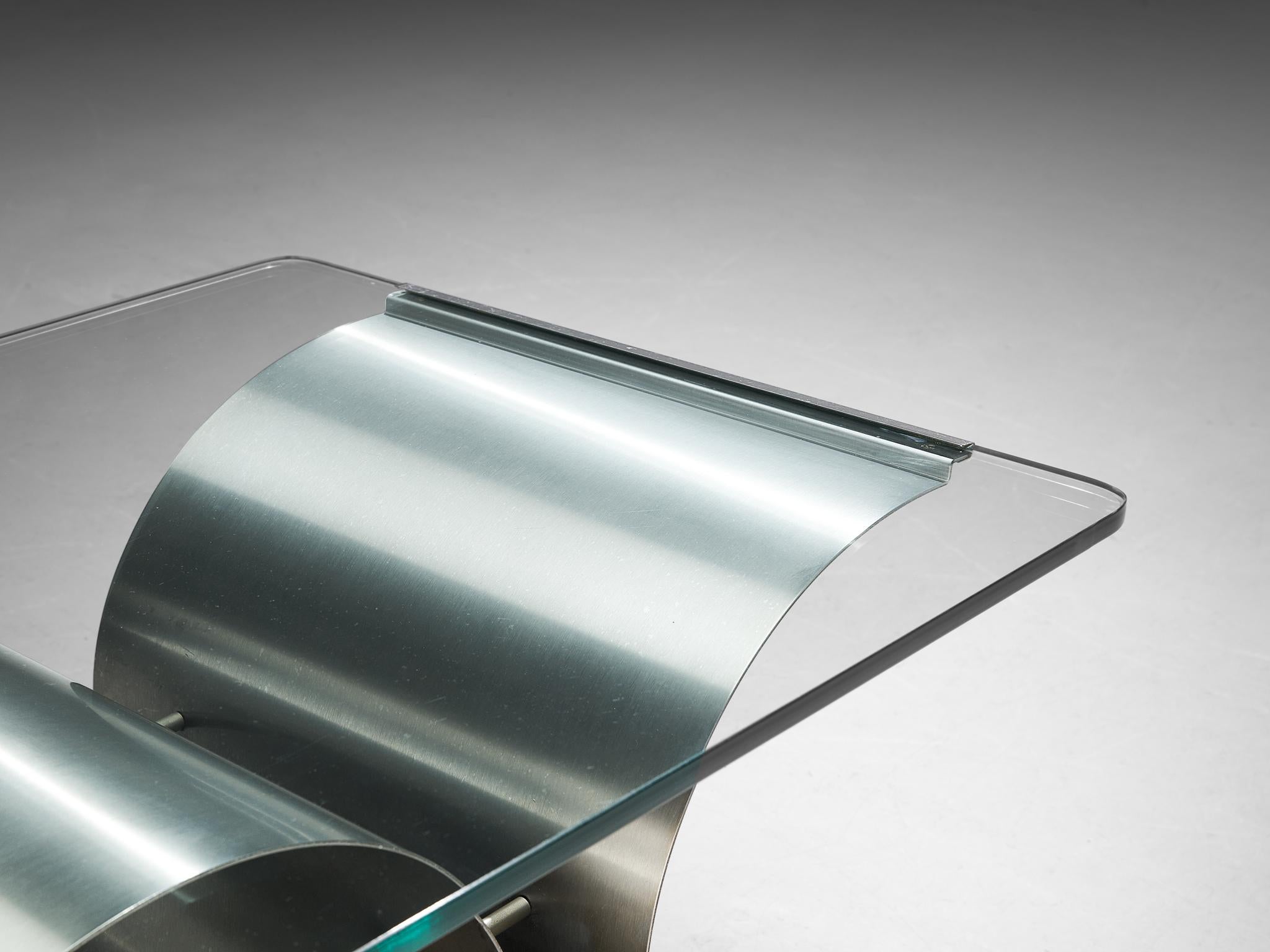 François Monnet Coffee Table in Steel and Glass  3