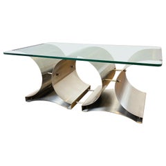François Monnet Coffee Table in Steel and Glass
