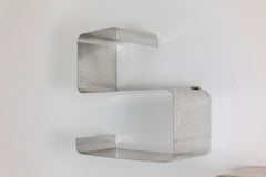 François Monnet et Joëlle Ferlande, Pair of Brushed Aluminum Shelves, 1970s