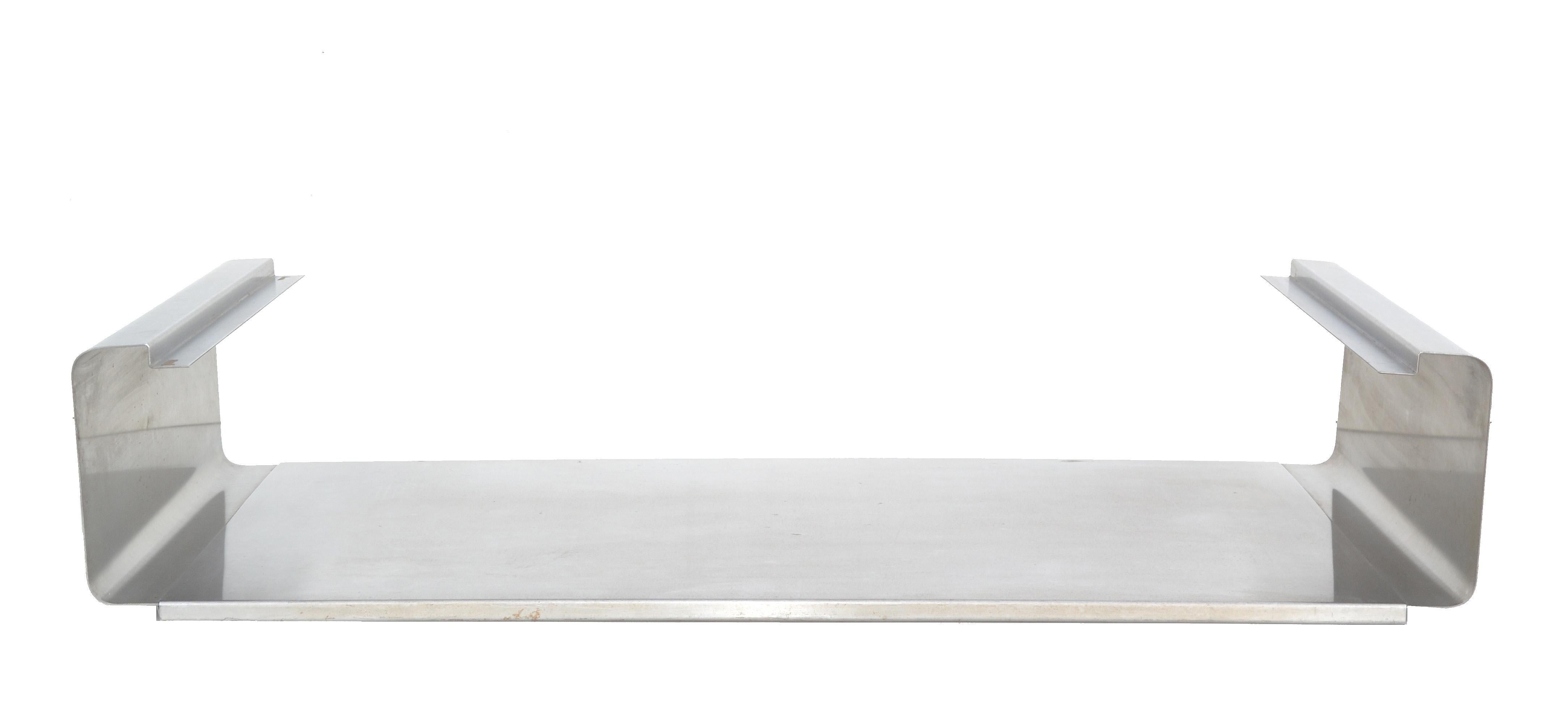 Francois Monnet Mid-Century Modern Coffee Table Smoked Glass and Brushed Steel For Sale 7