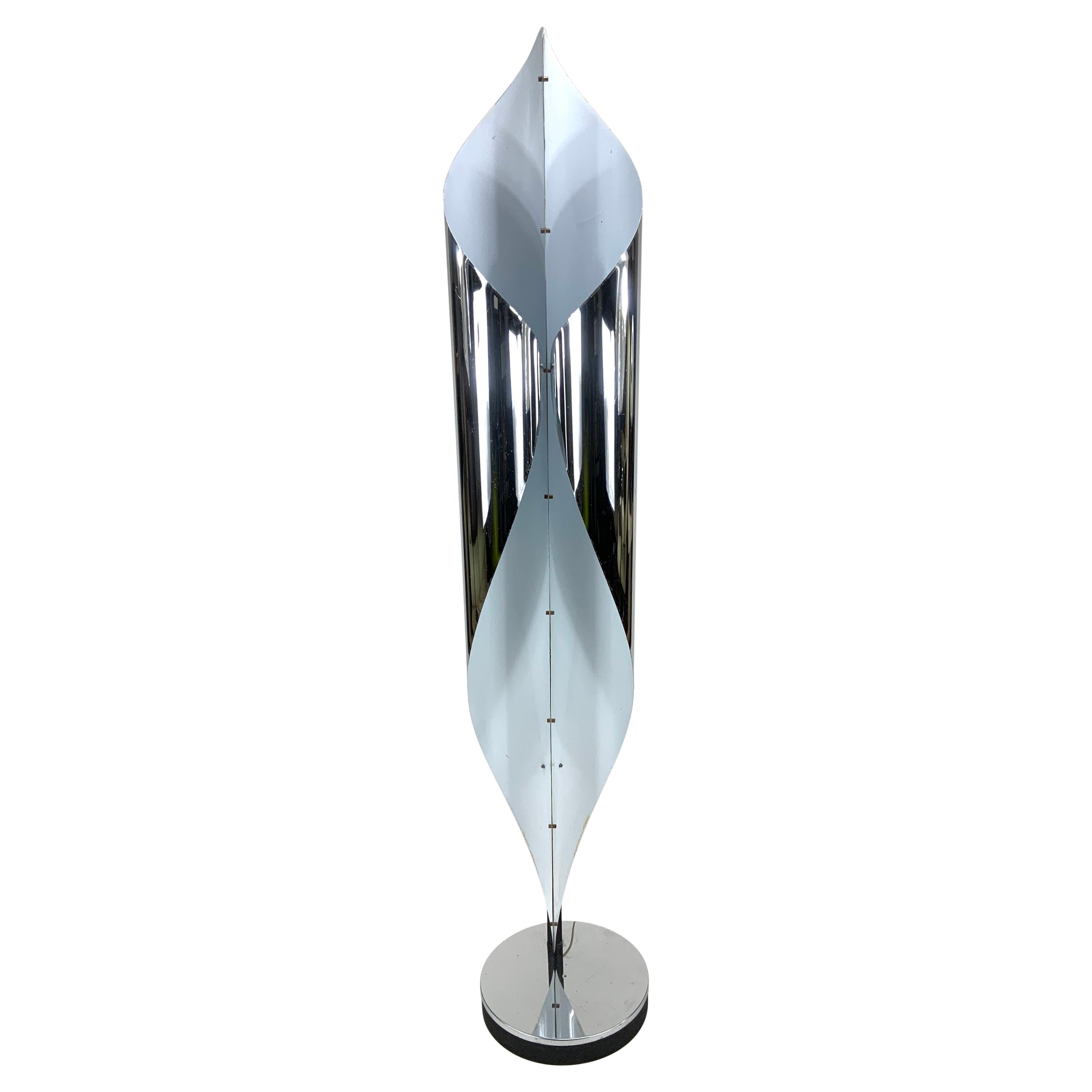 Lampada da terra scultorea in cromo di Francois Monnet per Kappa Francia, anni '70
