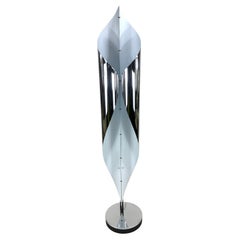Lampadaire sculptural en chrome de Francois Monnet pour KAPPA France, années 1970