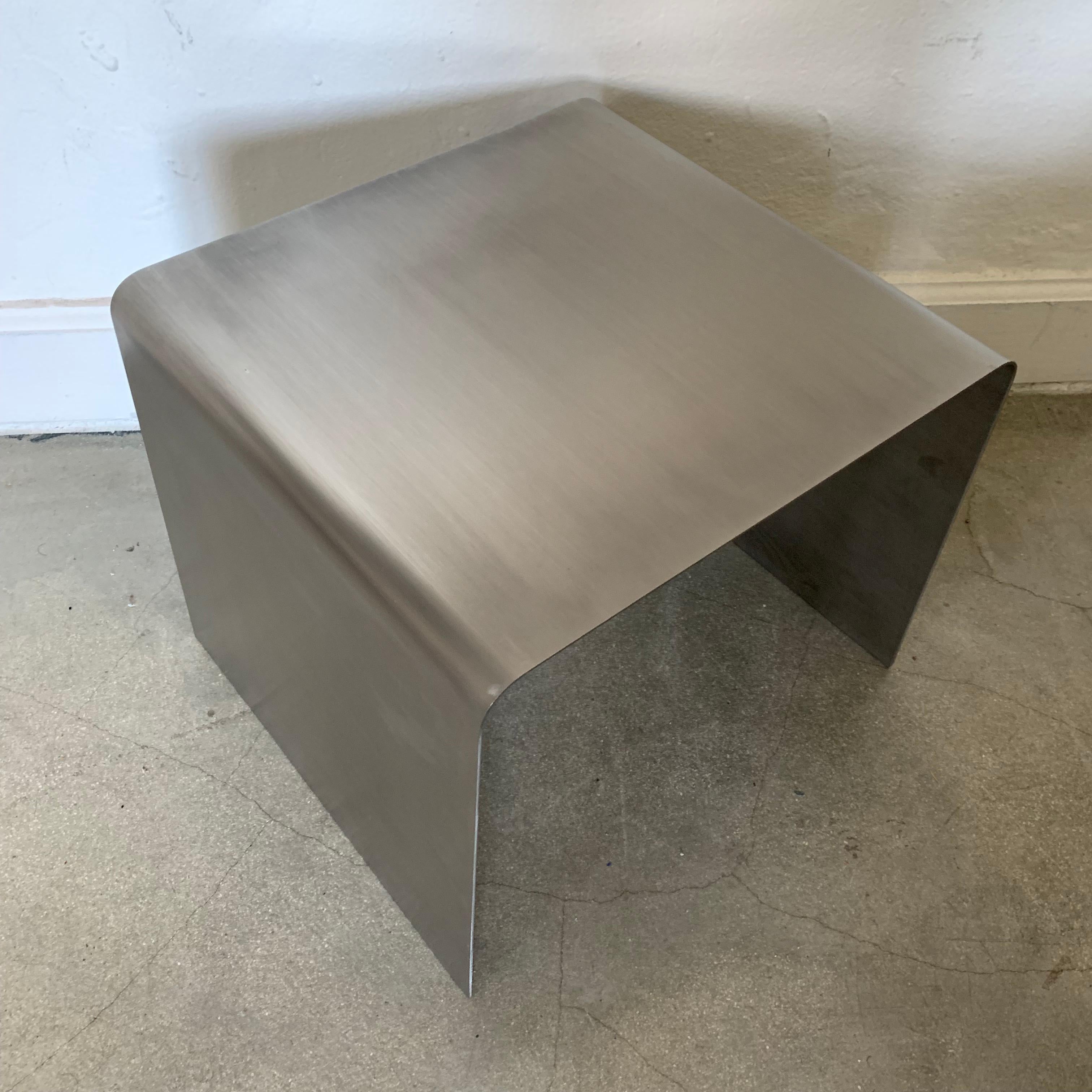 20th Century François Monnet Waterfall Bent Steel Nesting Ocassional Side End Tables by Kappa