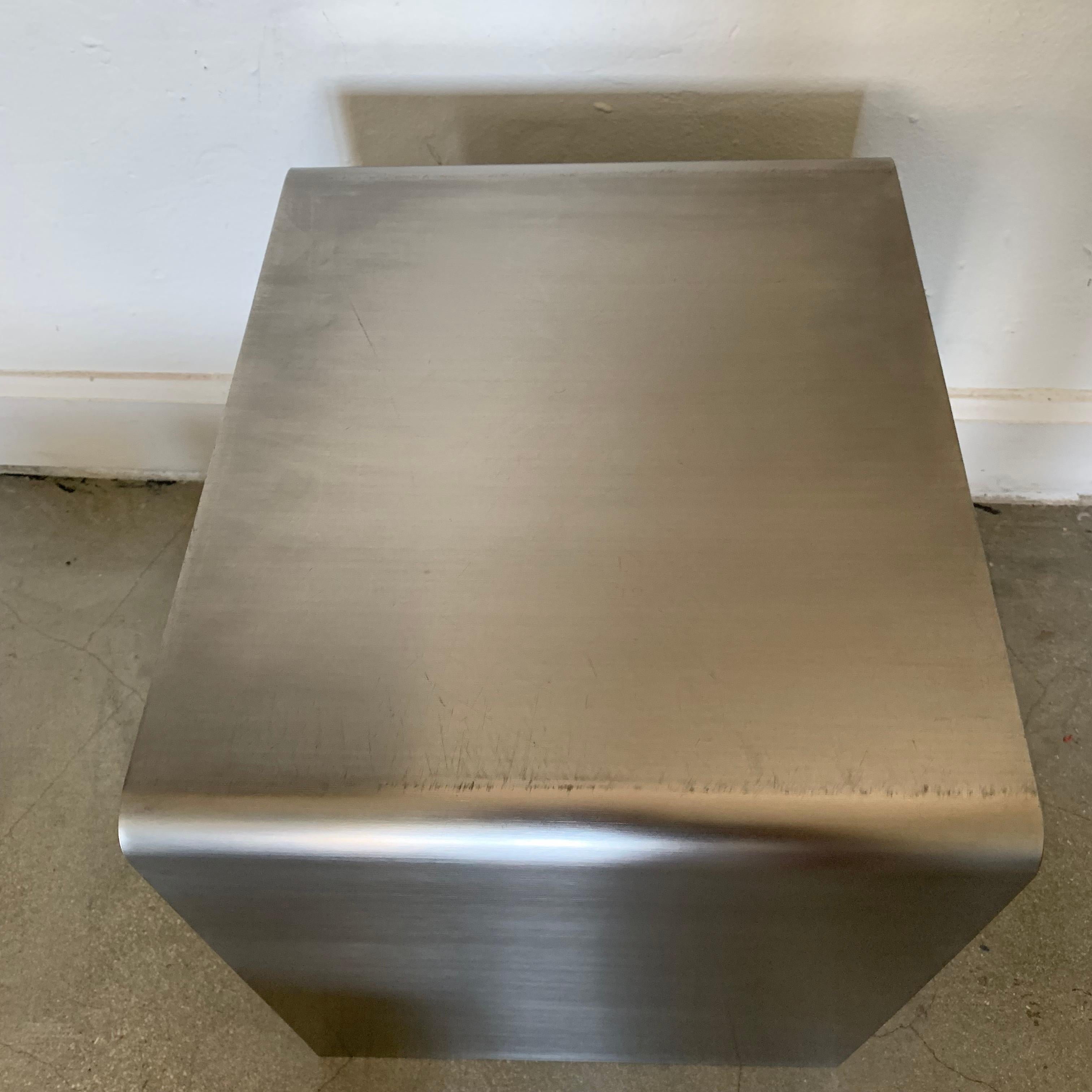 Stainless Steel François Monnet Waterfall Bent Steel Nesting Ocassional Side End Tables by Kappa