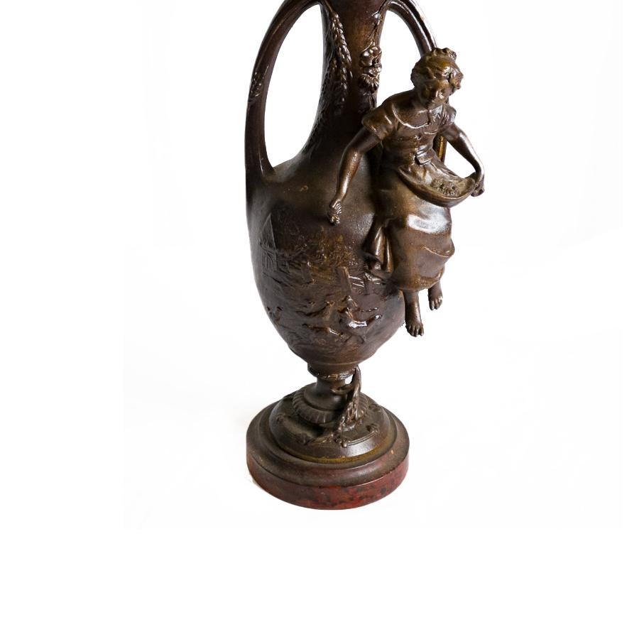 French François Moreau Amphora Lamp, 19th Century For Sale
