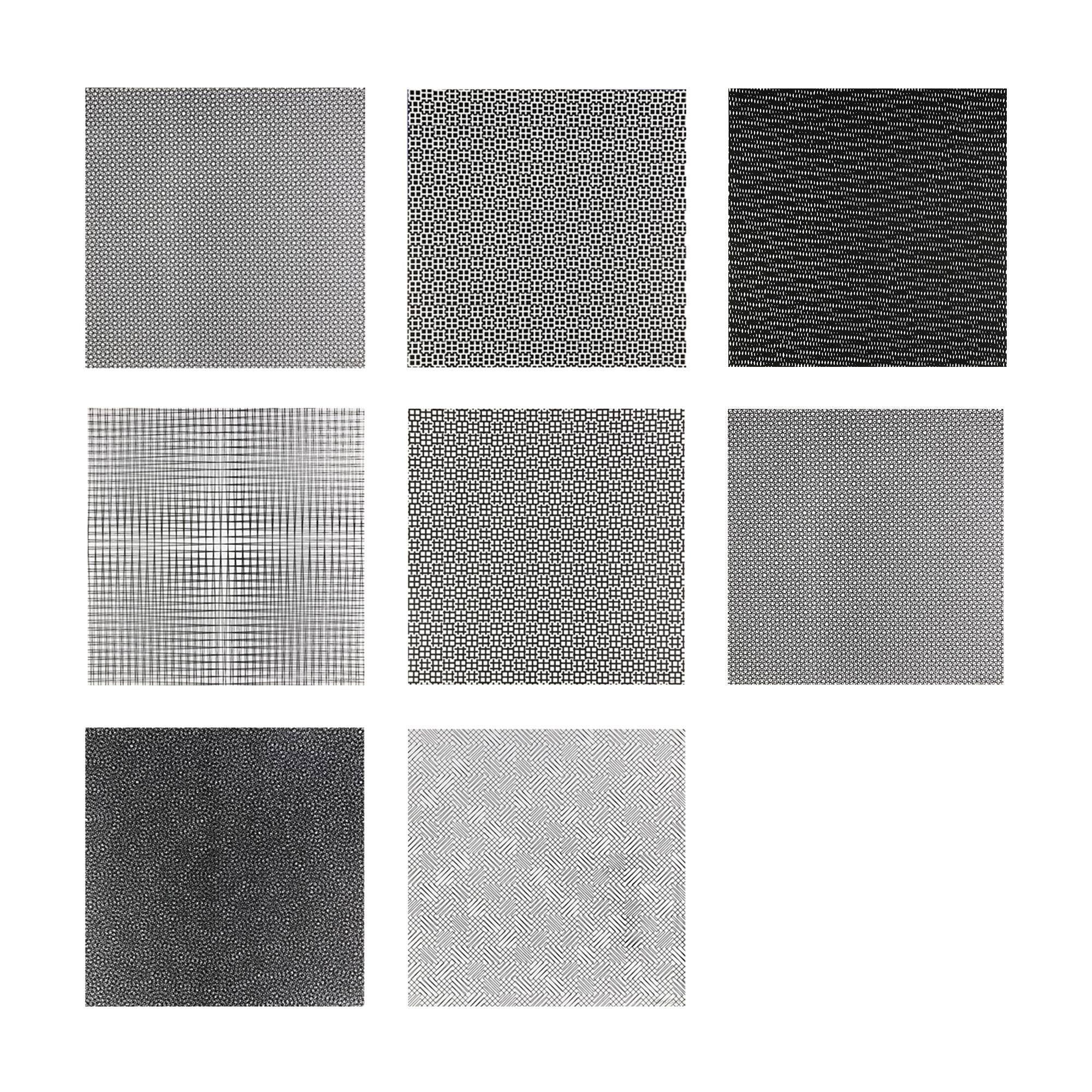 François Morellet, Tramas: Cartera de 8 Serigrafías Firmadas, Arte Abstracto