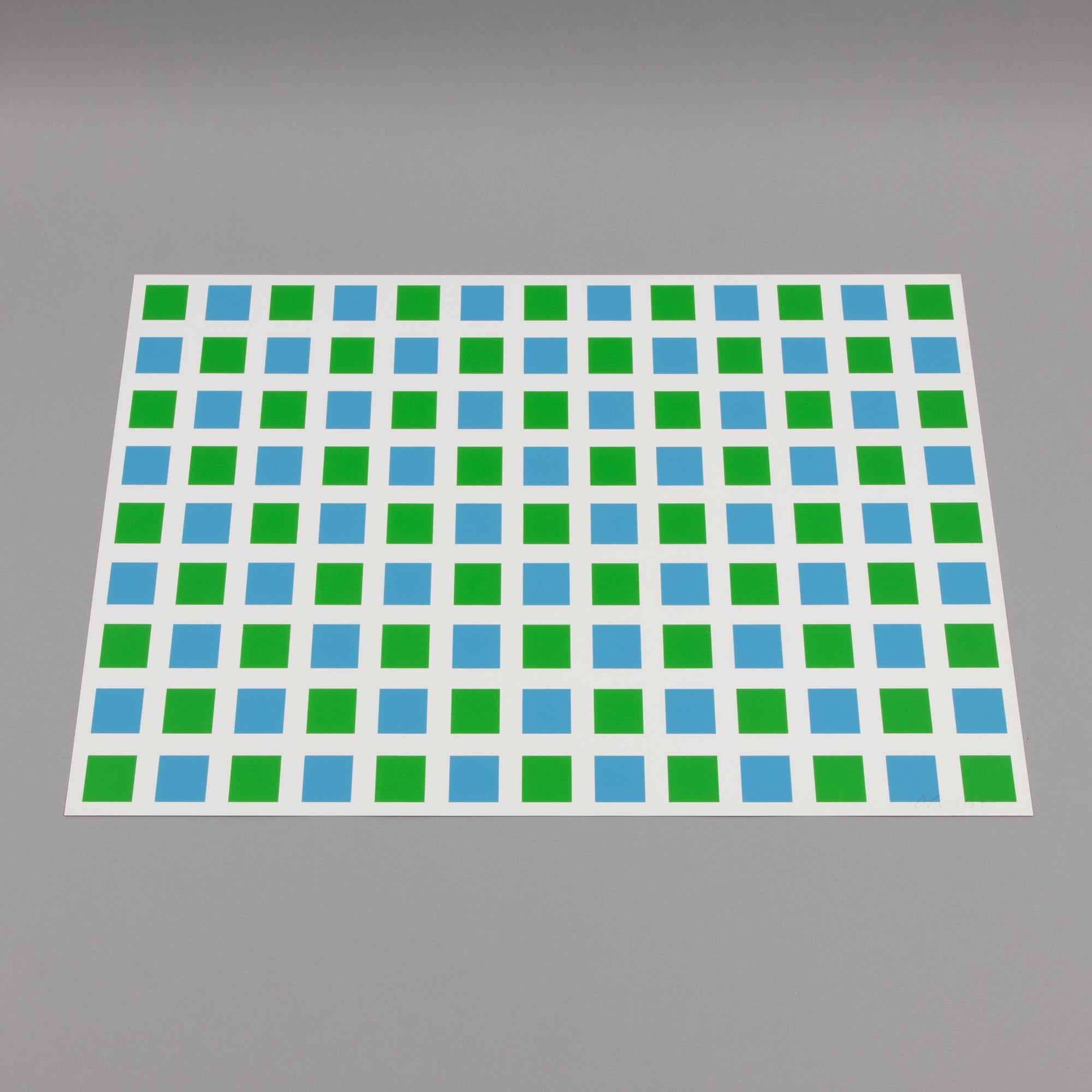 François Morellet, Sans titre - 1972, Impression signée, Abstraction géométrique, Op Art - Abstrait Painting par Francois Morellet