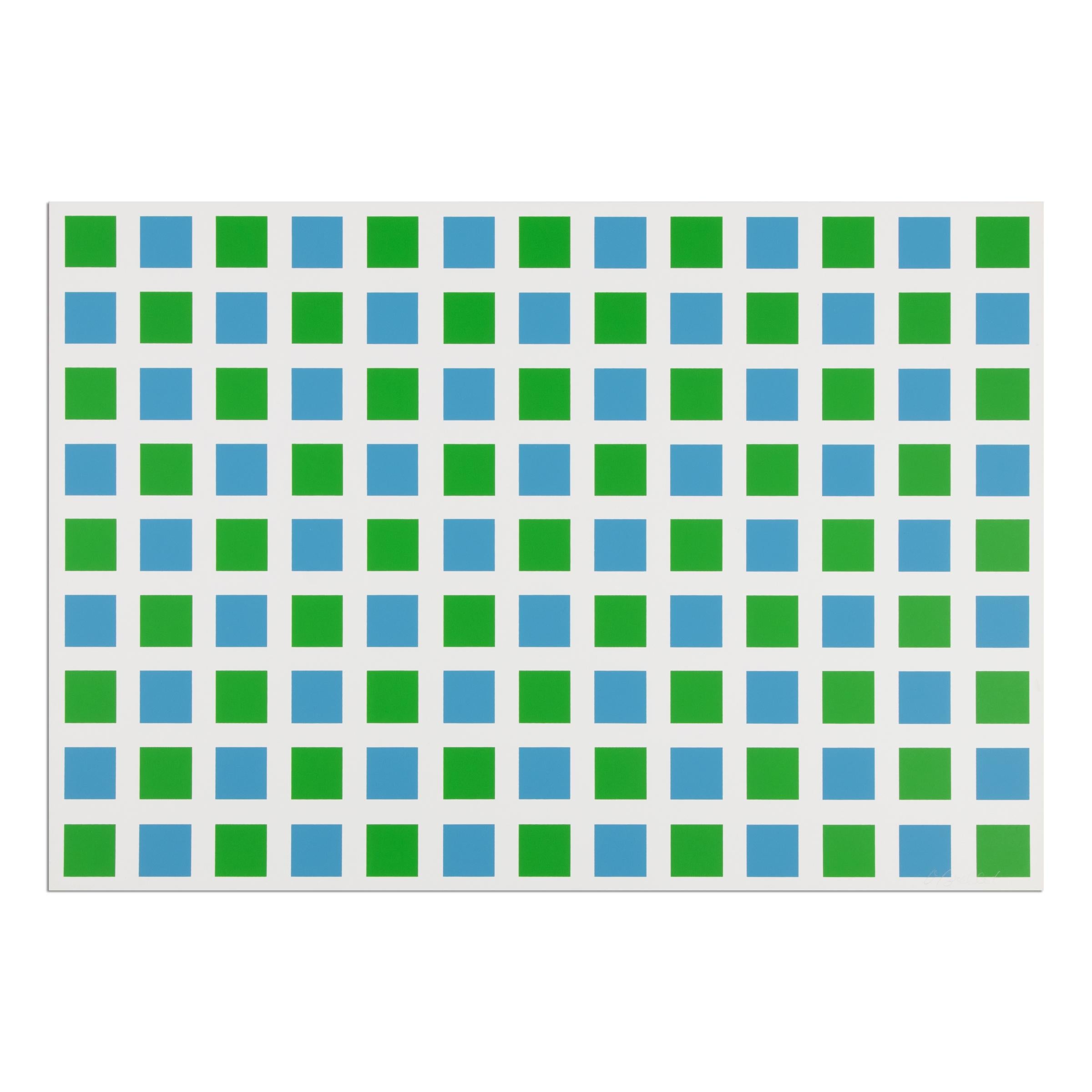 François Morellet, Untitled - 1972, Signed Print, Geometric Abstraction, Op Art