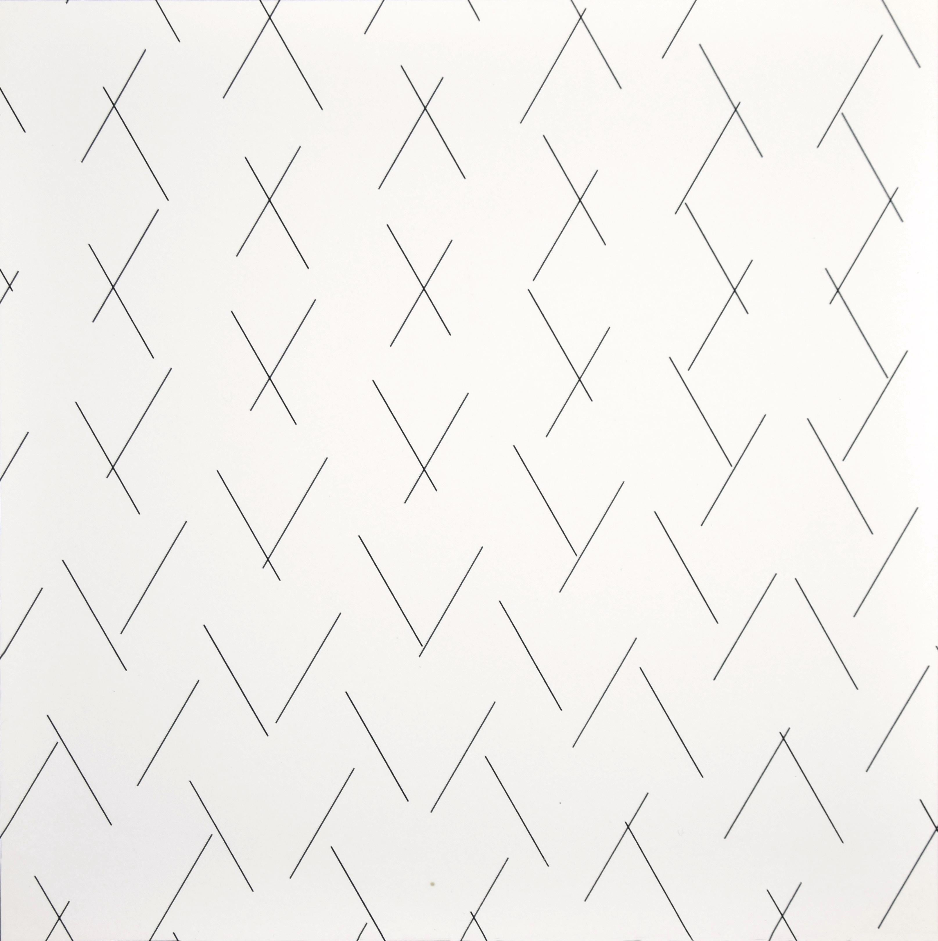 Sich kreuzende Linien - Platte 3 - Siebdruck von François Morellet - 1975