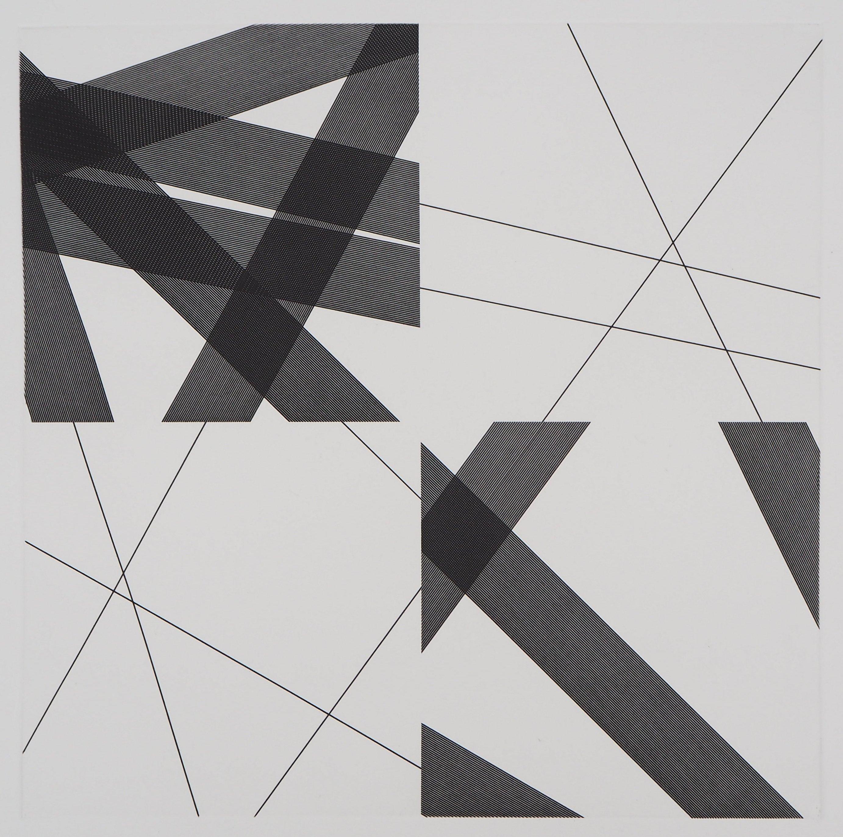 Op Art : Geometrical Abstraction - Original etching with aquatint - Print by Francois Morellet
