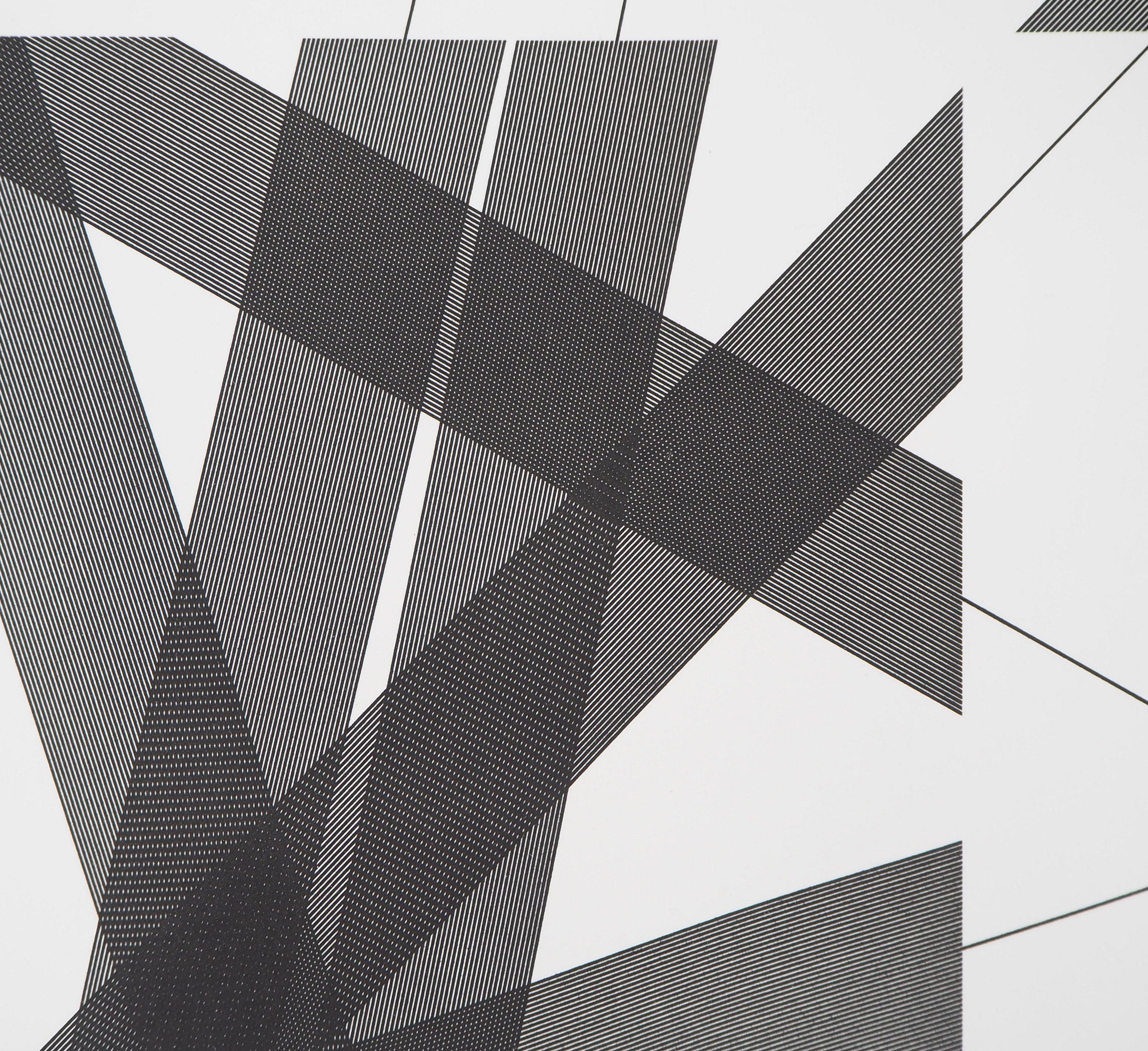 Op Art : Geometrical Abstraction - Original etching with aquatint - Abstract Geometric Print by Francois Morellet