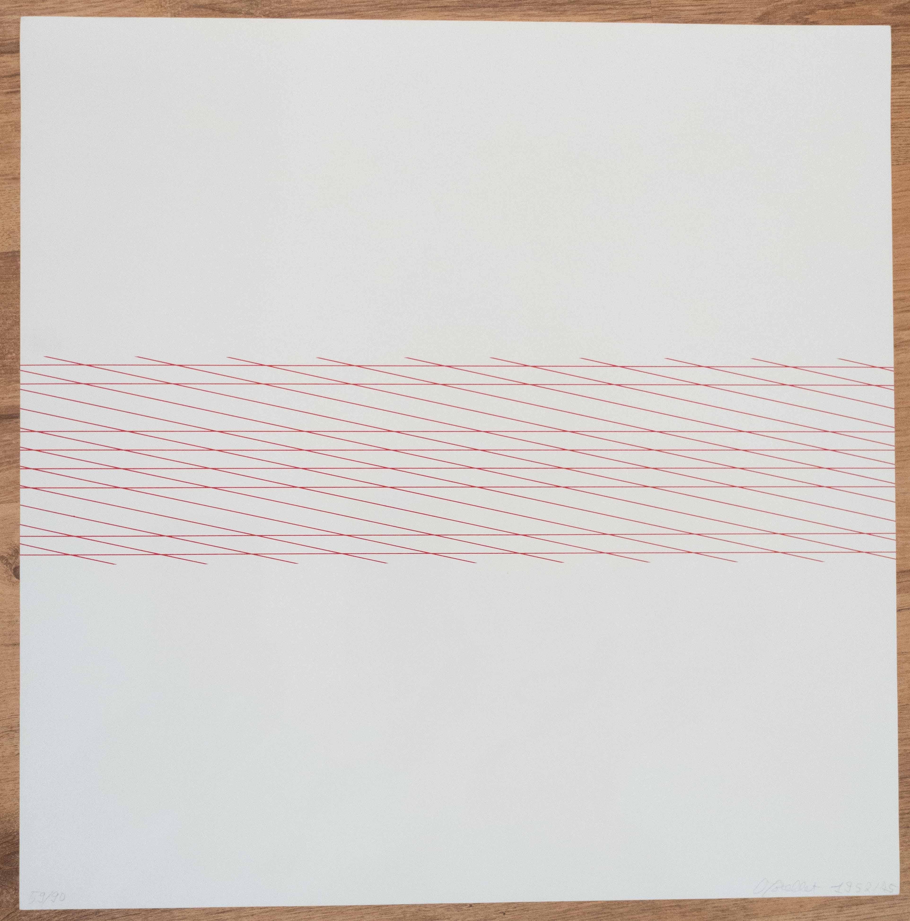 Plots, 1957-1975, Siebdruck, Geometrische Abstraktion, Weiß, Rot im Angebot 1