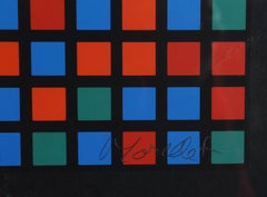 Geometric Abstract Screenprint from 9x5 Konkret Portfolio by Francois Morellet