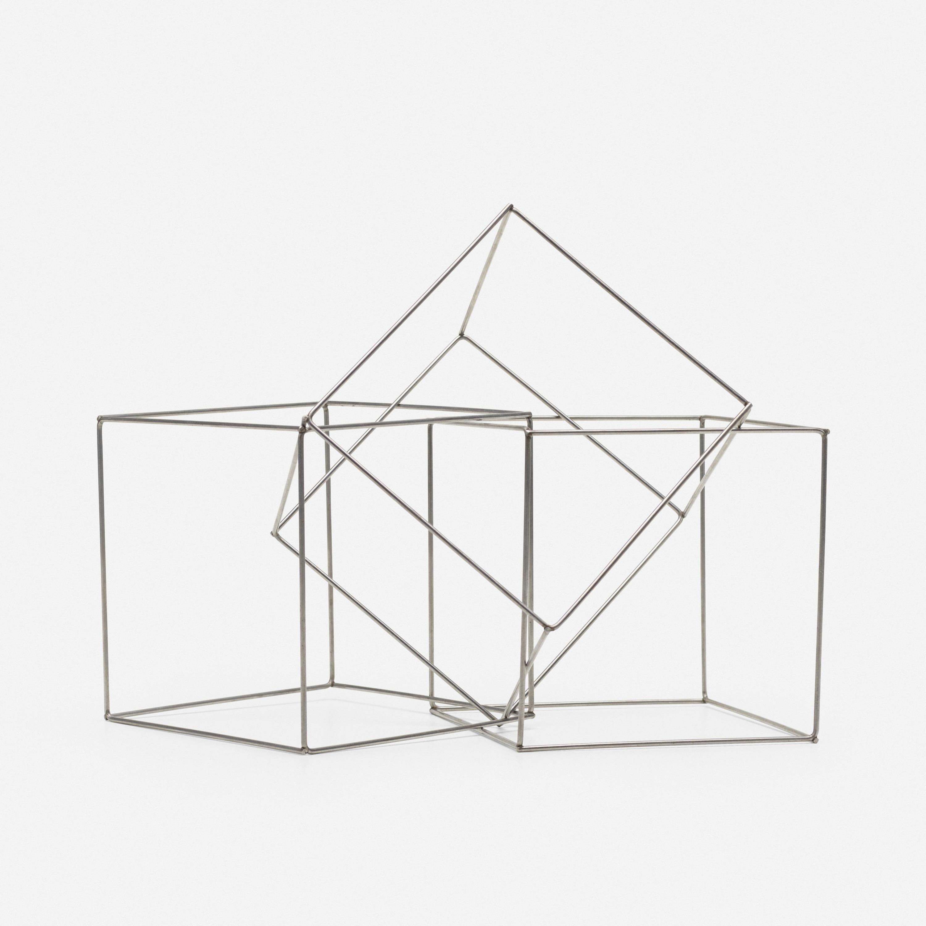 Trois cubes imbriqués - Sculpture by Francois Morellet