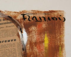 «Chico rubio con sombrero», acrílico con collage firmado por François Paris