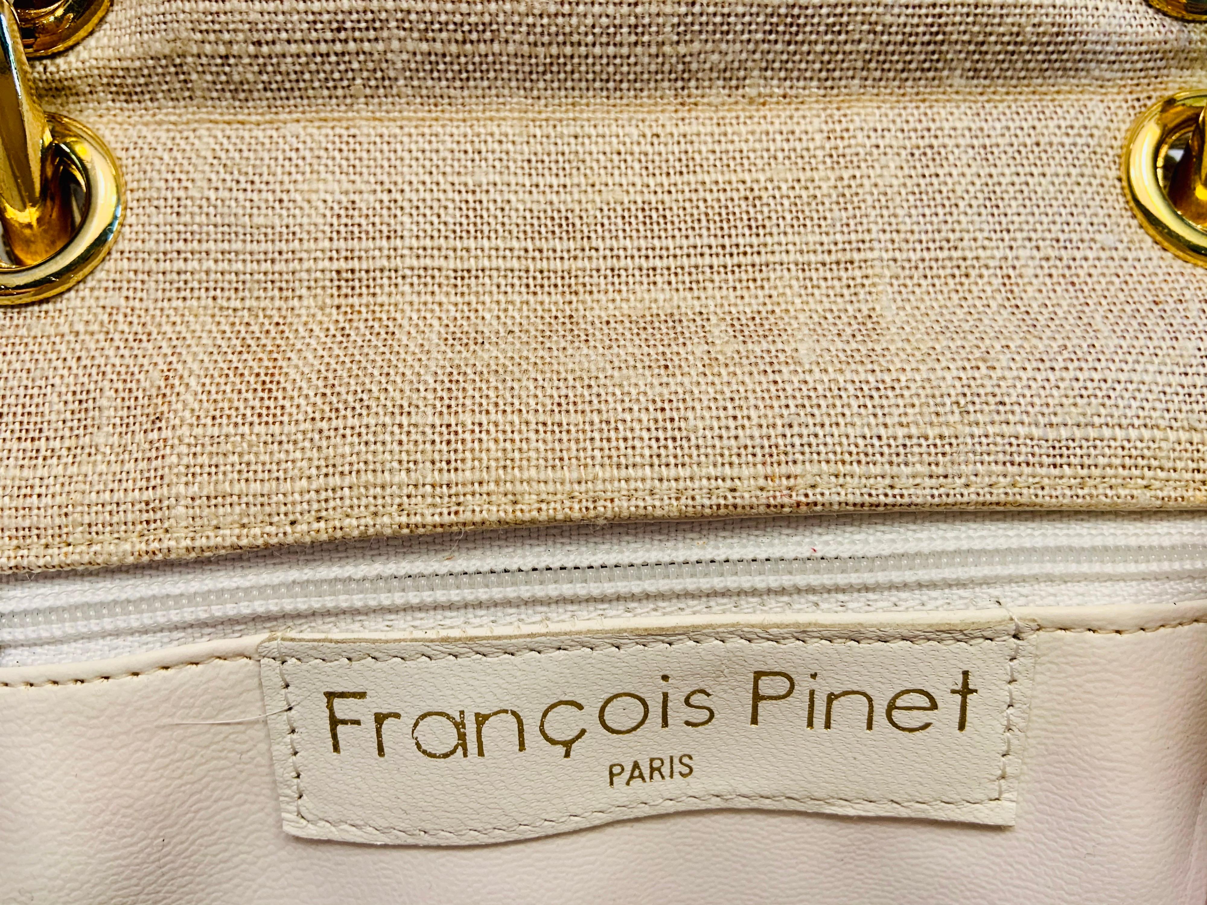 Women's Francois Pinet, Paris  Natural Linen Crossbody or Shoulder Bag For Sale