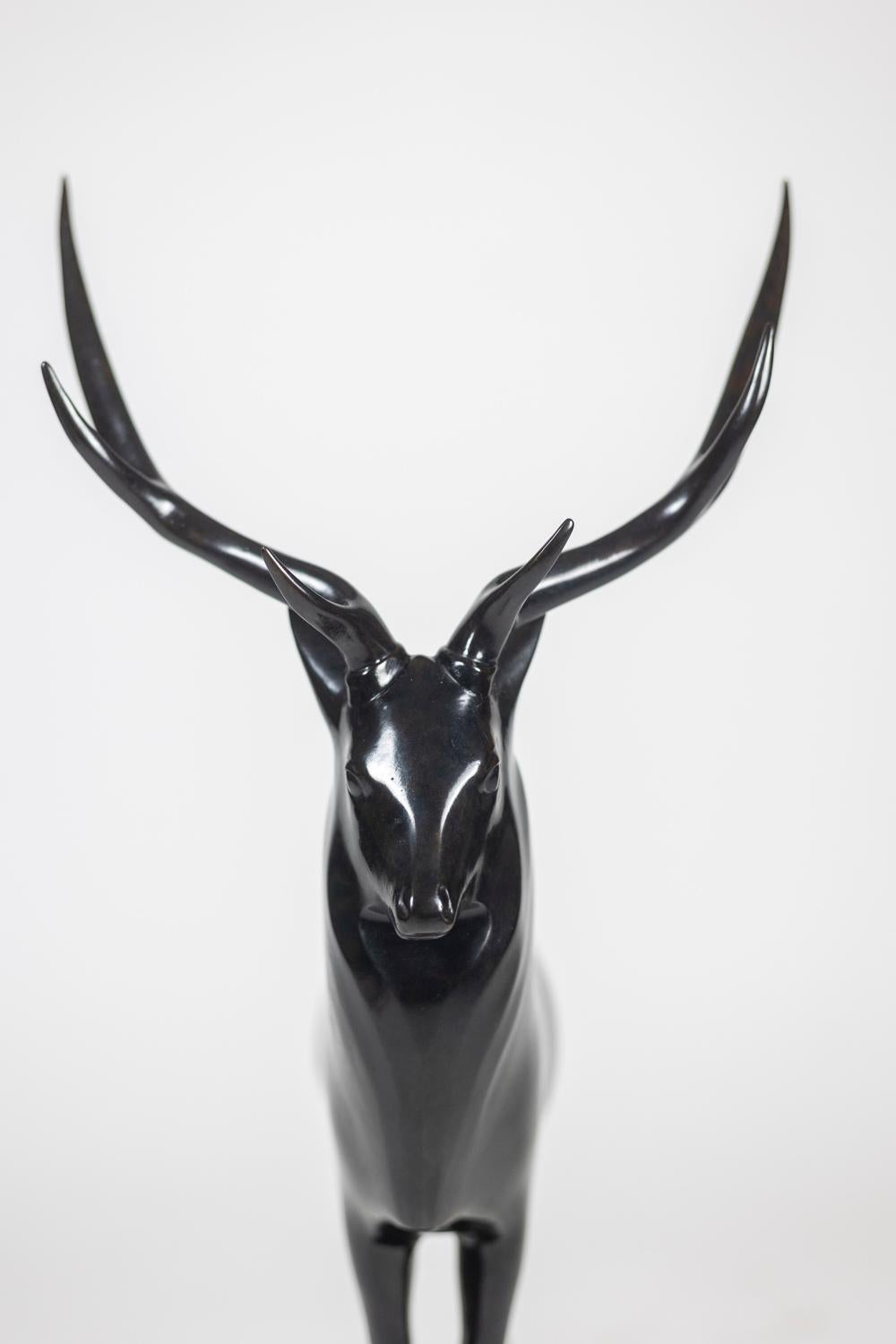 François Pompon. Grand Cerf, bronze, 2006 Excellent état à Saint-Ouen, FR
