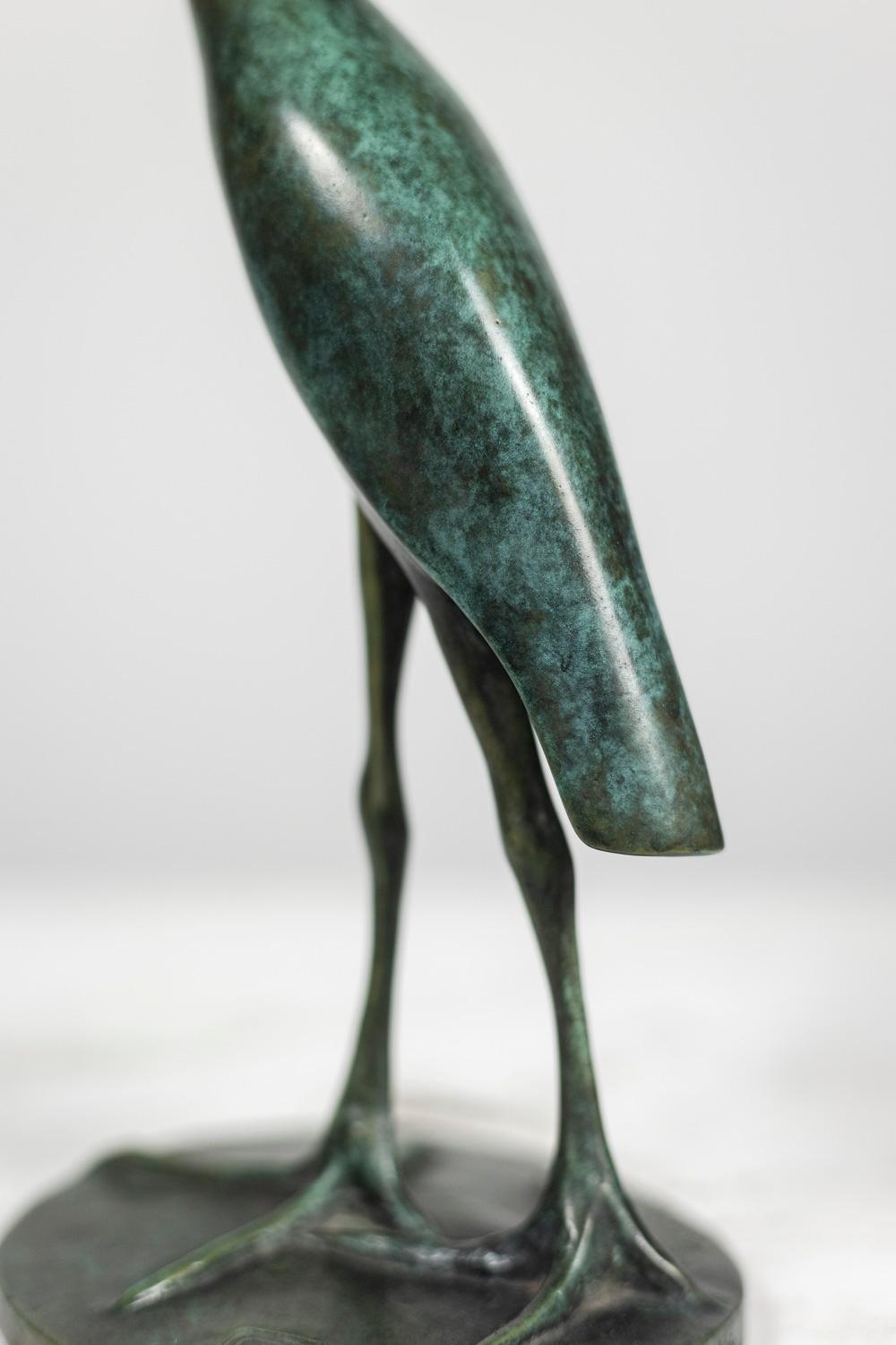 François Pompon. “Grue Couronnée en marche”, bronze, 2006 print. For Sale 1