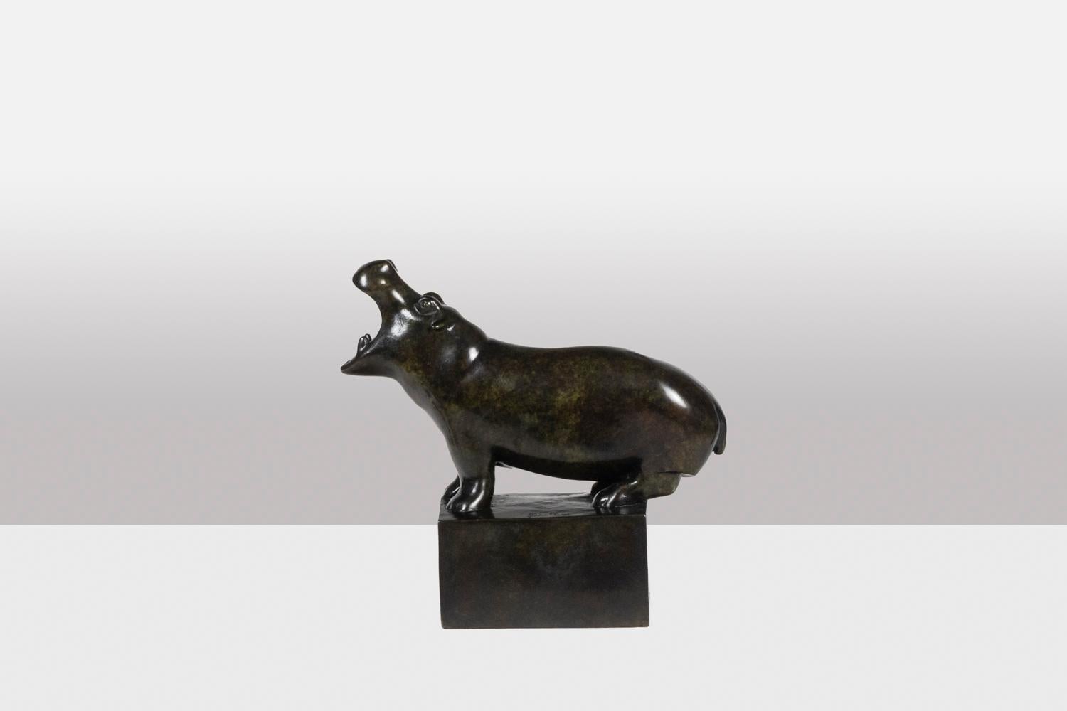 François Pompon. “Hippopotame”, bronze, 2006 print. For Sale 6