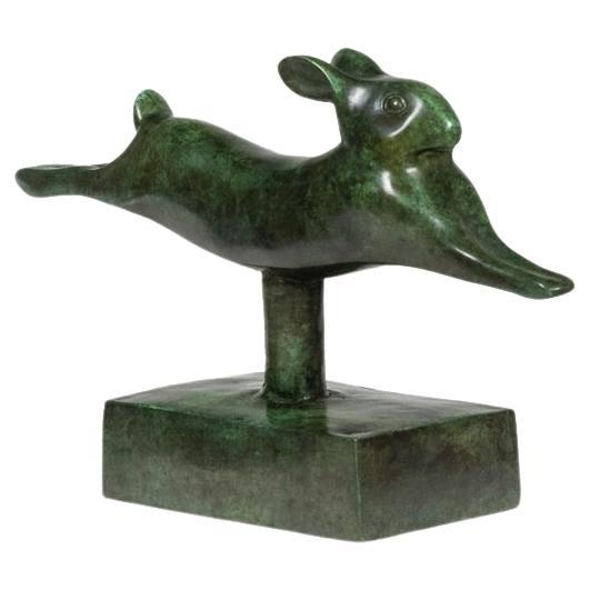 François Pompon. “Lapin courant”, bronze, 2006 print. For Sale