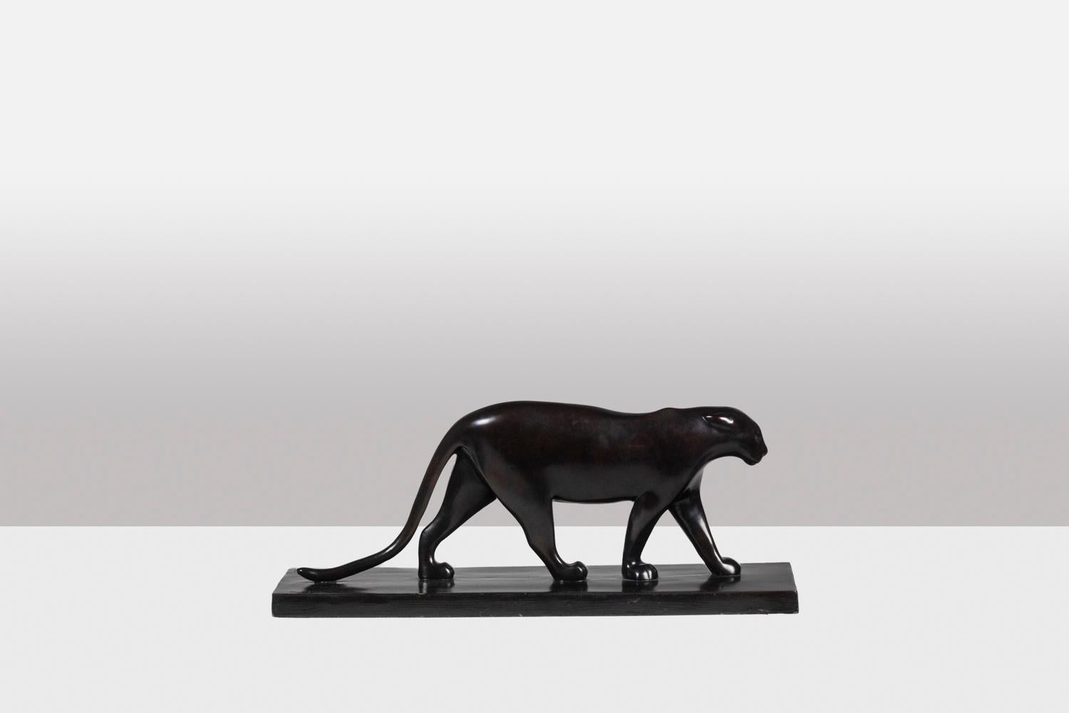 François Pompon. “Panthère noire”, bronze, 2006 print. For Sale 1