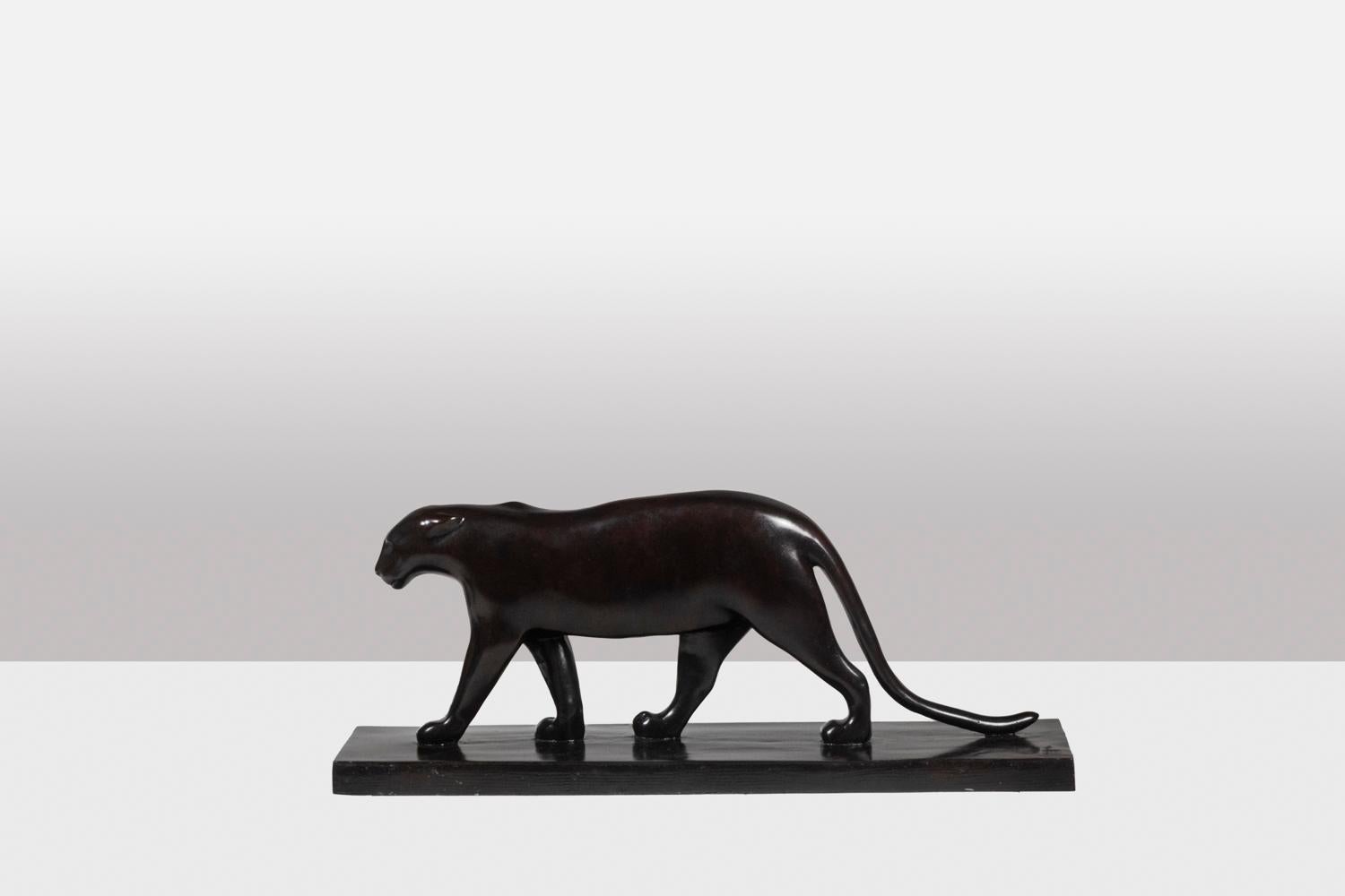 François Pompon. “Panthère noire”, bronze, 2006 print. For Sale 2