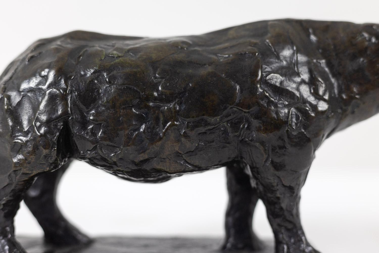 French François Pompon. “Rhinoceros”, bronze, 2006 print. For Sale