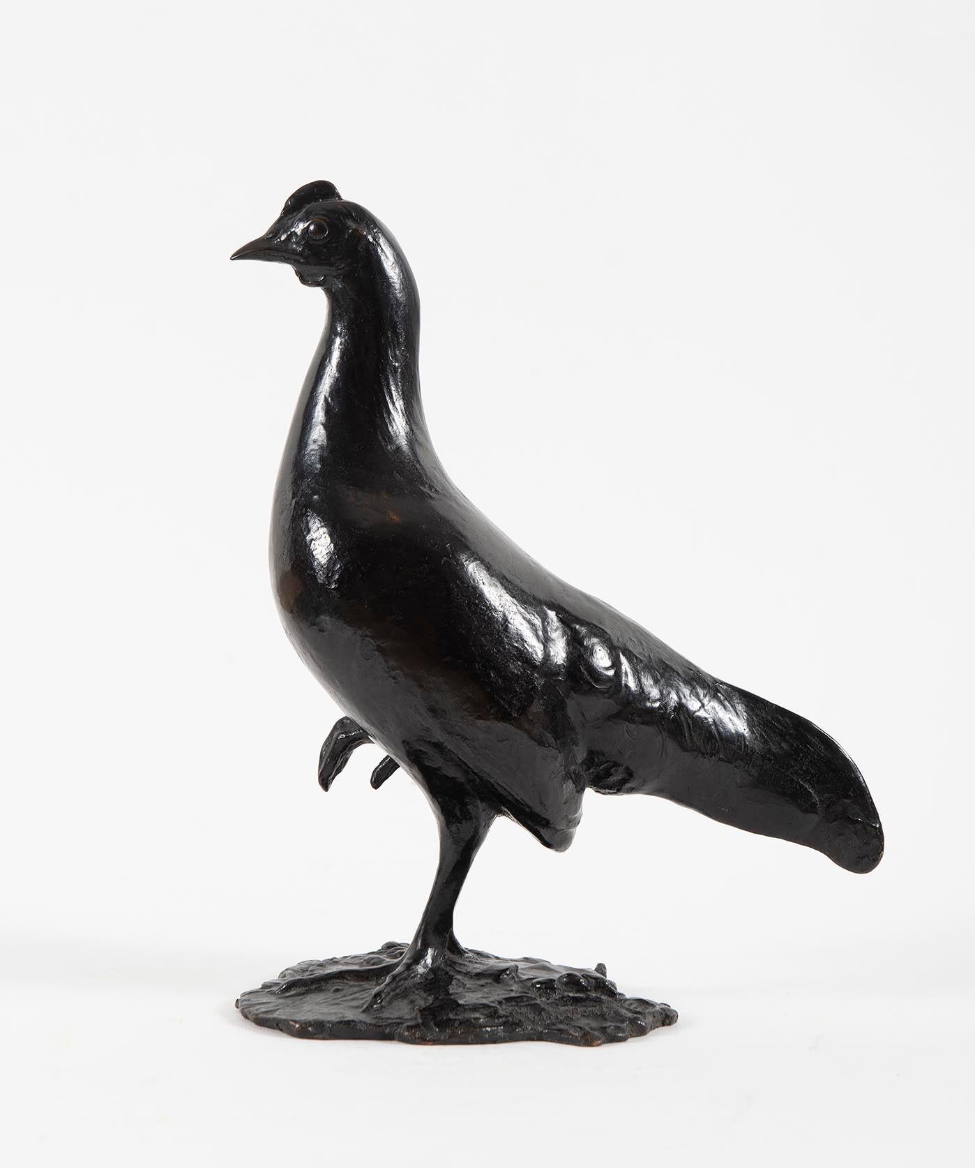 Poule Cayenne, by François Pompon, 1900's, sculpture, animal, bronze, chicken For Sale 2